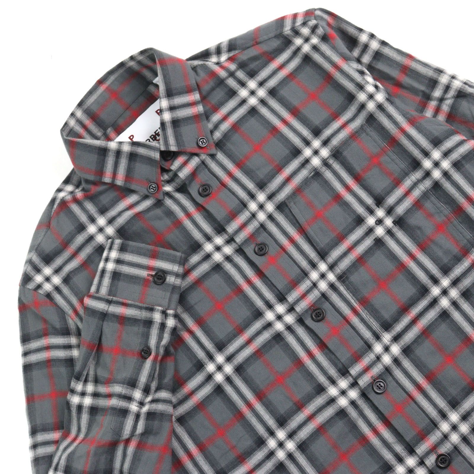 Burberry Burberry Burberry London 8057292 Cotton Embroidered Blur Check Button-Down Flannel Shirt Cotton Dress Shirt 8057292 DUTY FREE for USA Size ONE SIZE - 2 Thumbnail