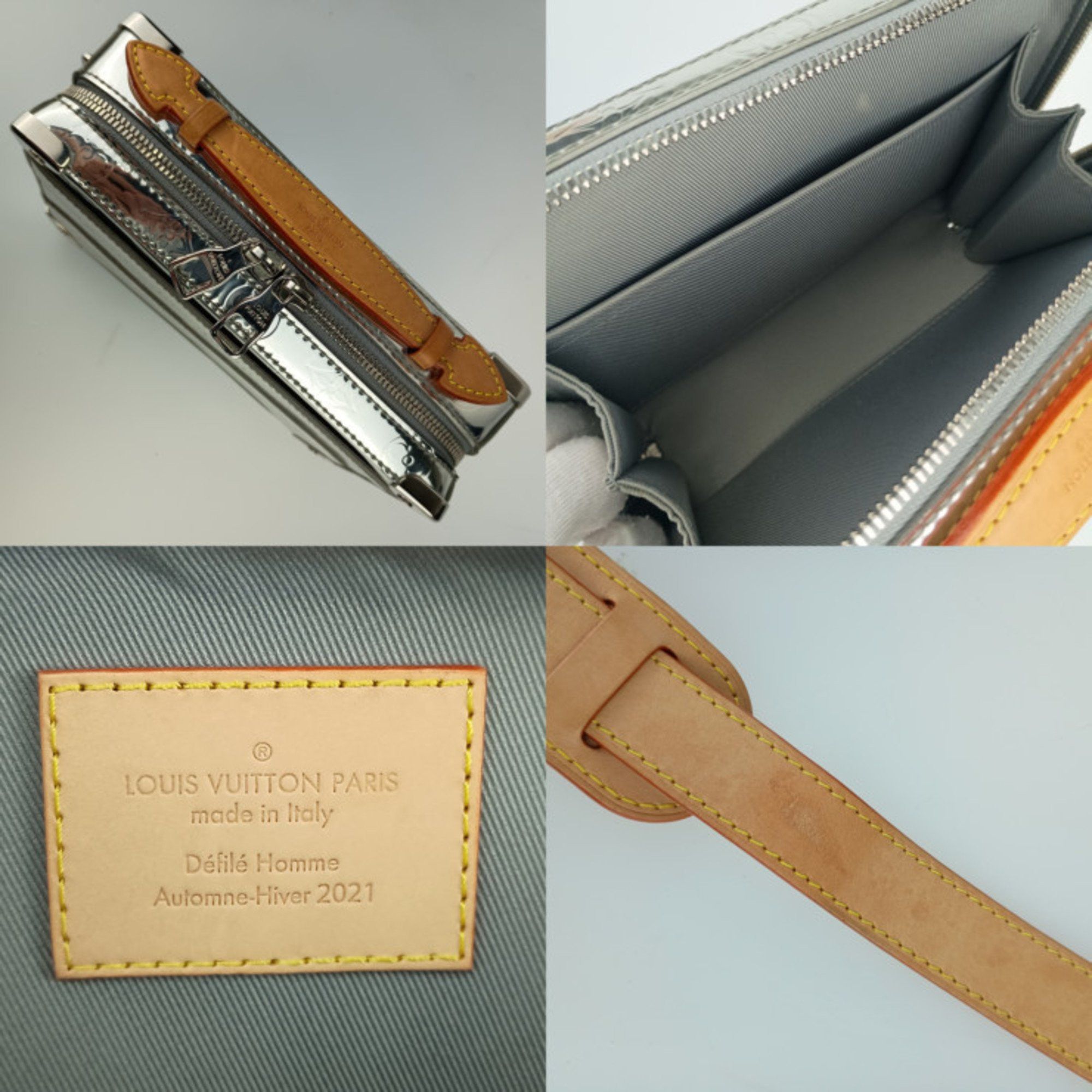 Louis Vuitton Louis Vuitton Shoulder Bag Monogram Mirror Handle Soft Trunk M45885 Silver Coated Canvas Men's Handbag Crossbody Size ONE SIZE - 7 Thumbnail