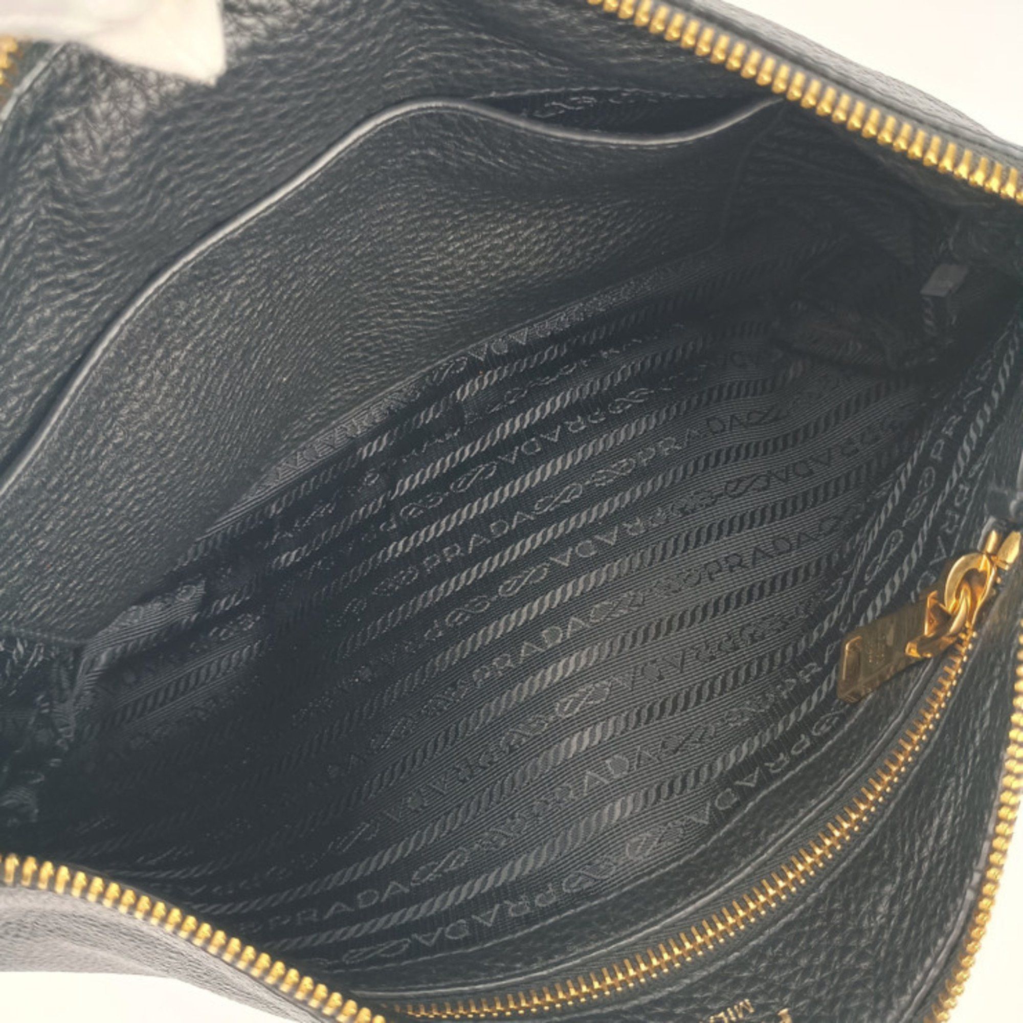 Prada Prada Shoulder Bag Crossbody 1BH050 Black VIT.DAINO Leather Women's with Replacement Strap Size ONE SIZE - 8 Thumbnail