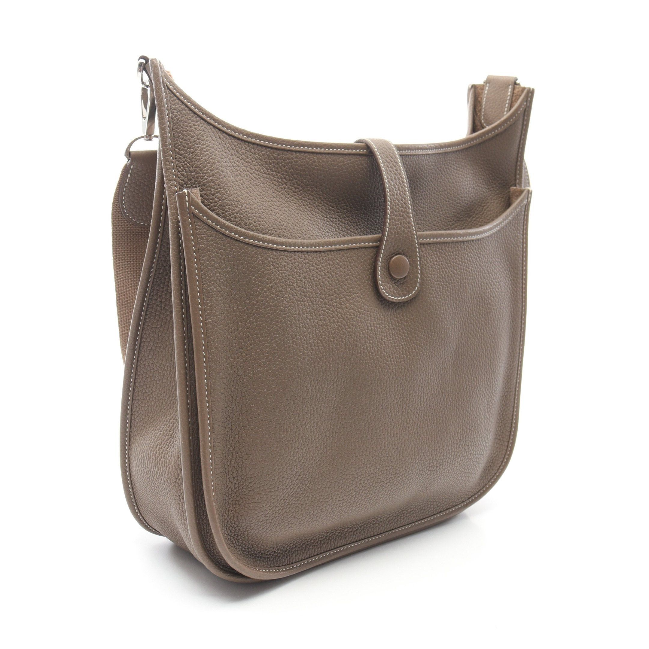 Hermes Hermes Evelyn 3 Troyes Gm Etoupe Shoulder Bag Clemence Leather Gray Brown Silver Hardware D Stamp Size ONE SIZE - 2 Thumbnail