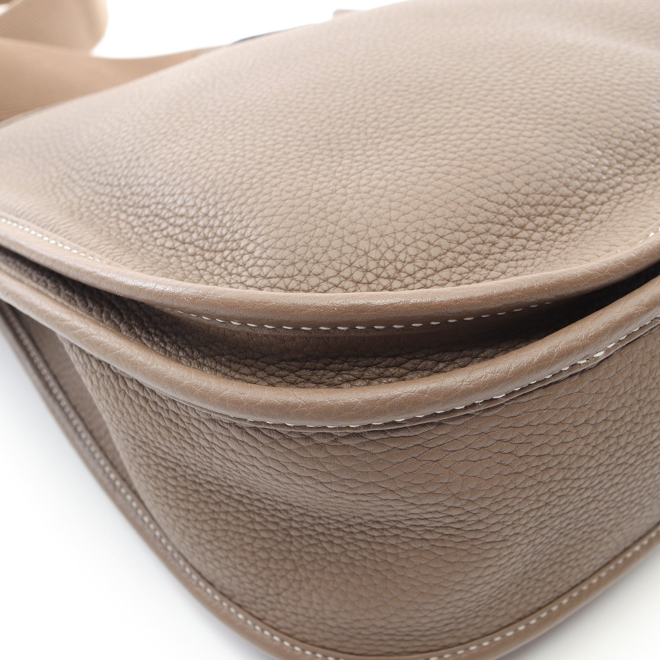 Hermes Hermes Evelyn 3 Troyes Gm Etoupe Shoulder Bag Clemence Leather Gray Brown Silver Hardware D Stamp Size ONE SIZE - 7 Thumbnail