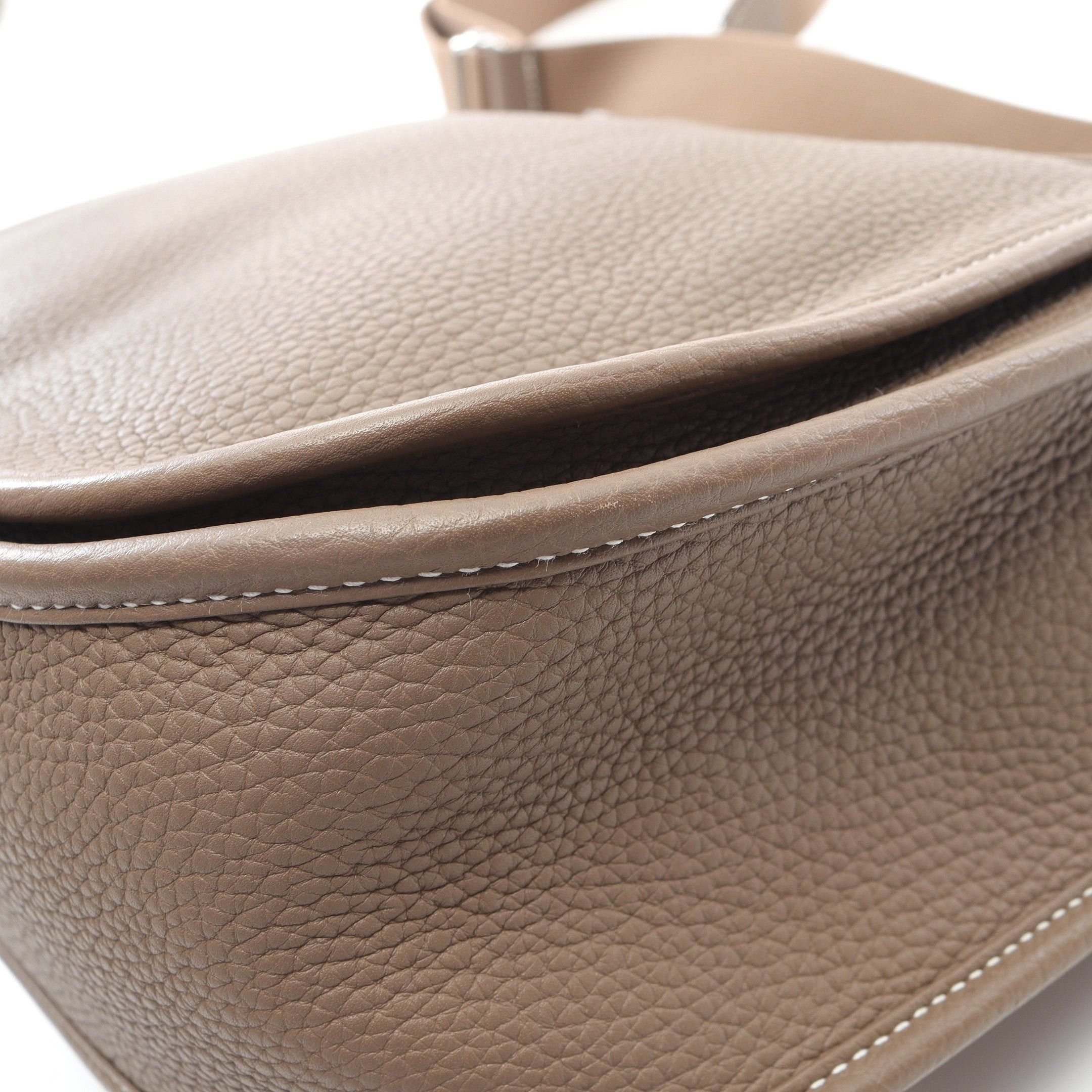 Hermes Hermes Evelyn 3 Troyes Gm Etoupe Shoulder Bag Clemence Leather Gray Brown Silver Hardware D Stamp Size ONE SIZE - 6 Thumbnail