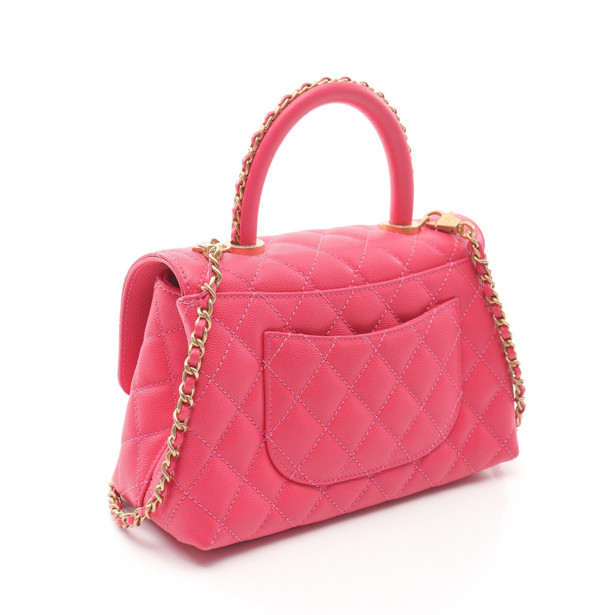 Chanel Chanel Coco Handle Flap Matelasse Handbag Caviar Skin Pink Gold Hardware Size ONE SIZE - 2 Thumbnail