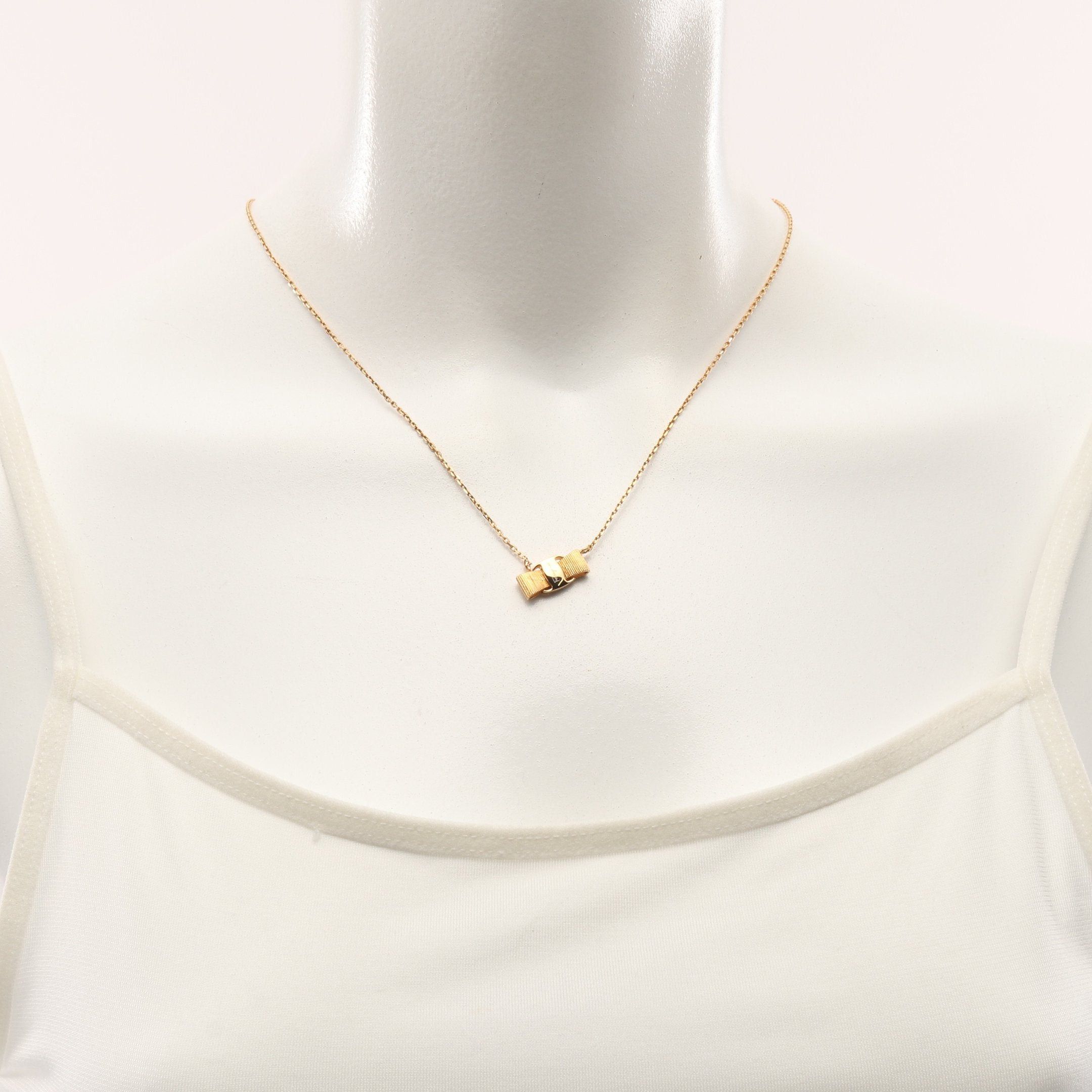 Salvatore Ferragamo Salvatore Ferragamo Vara Ribbon Necklace Gp Gold Size ONE SIZE - 6 Thumbnail