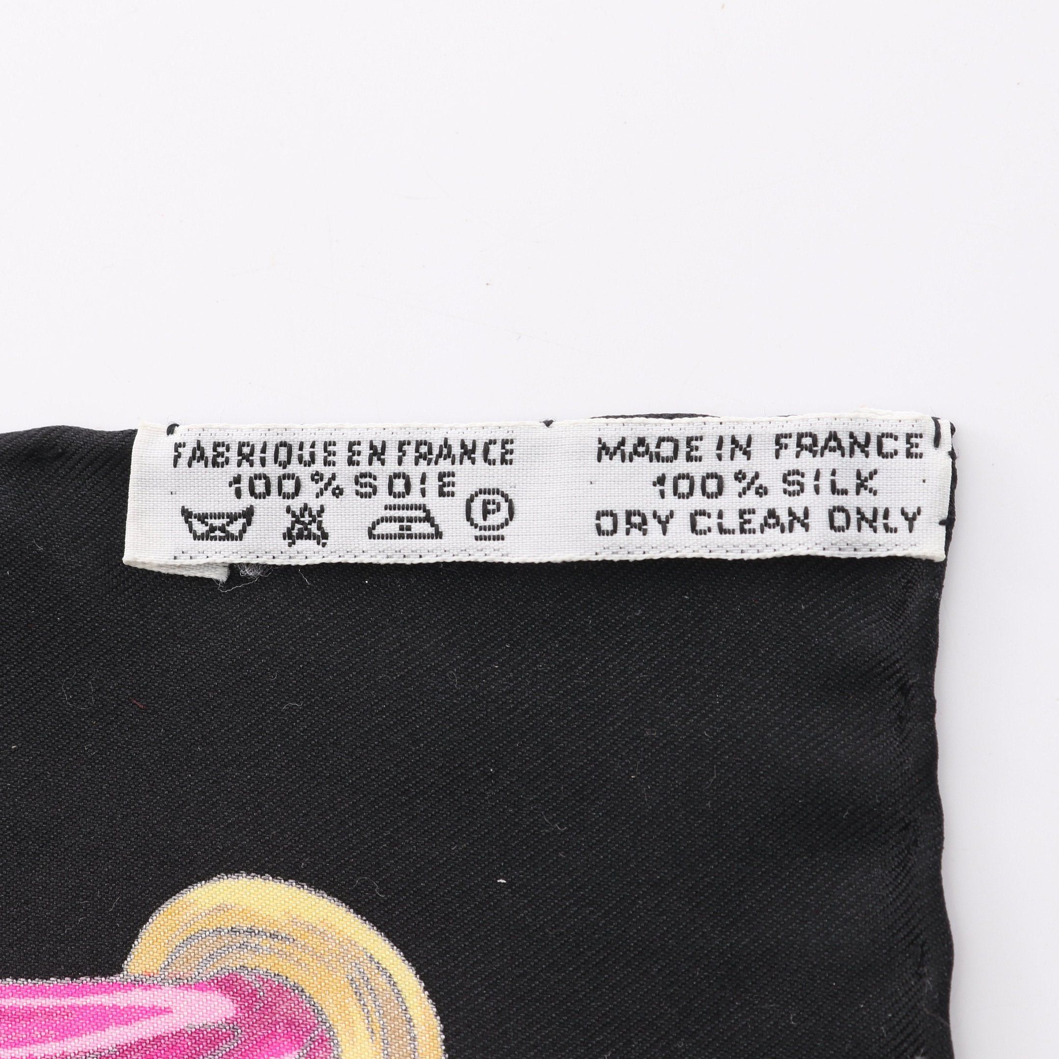 Hermes Hermes Carres 90 Etriers Scarf Silk Black Pink Purple Multicolor Size ONE SIZE - 3 Thumbnail