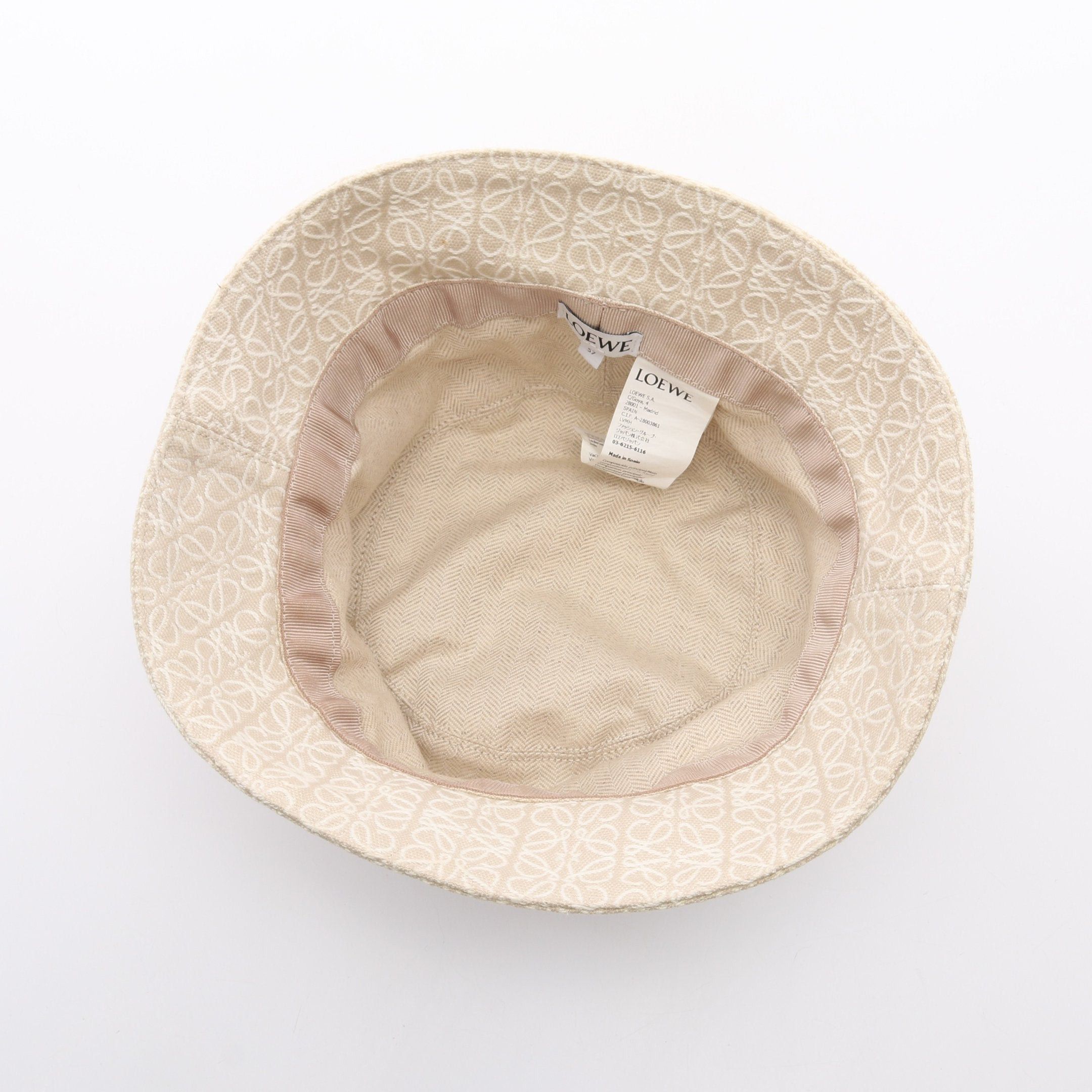 Loewe Loewe Anagram Jacquard Bucket Hat Cotton Light Beige Brown Size ONE SIZE - 3 Thumbnail