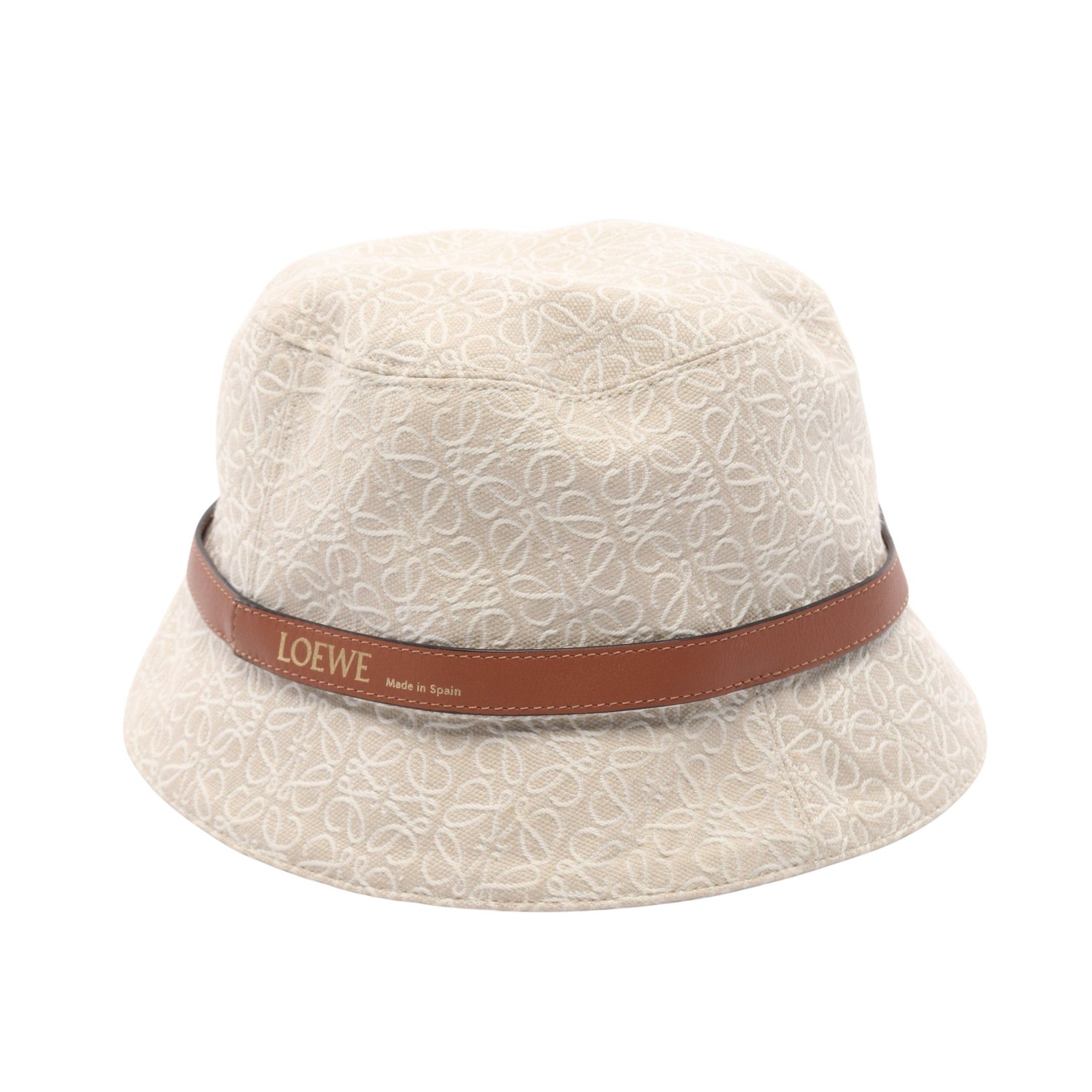 Loewe Loewe Anagram Jacquard Bucket Hat Cotton Light Beige Brown Size ONE SIZE - 2 Thumbnail