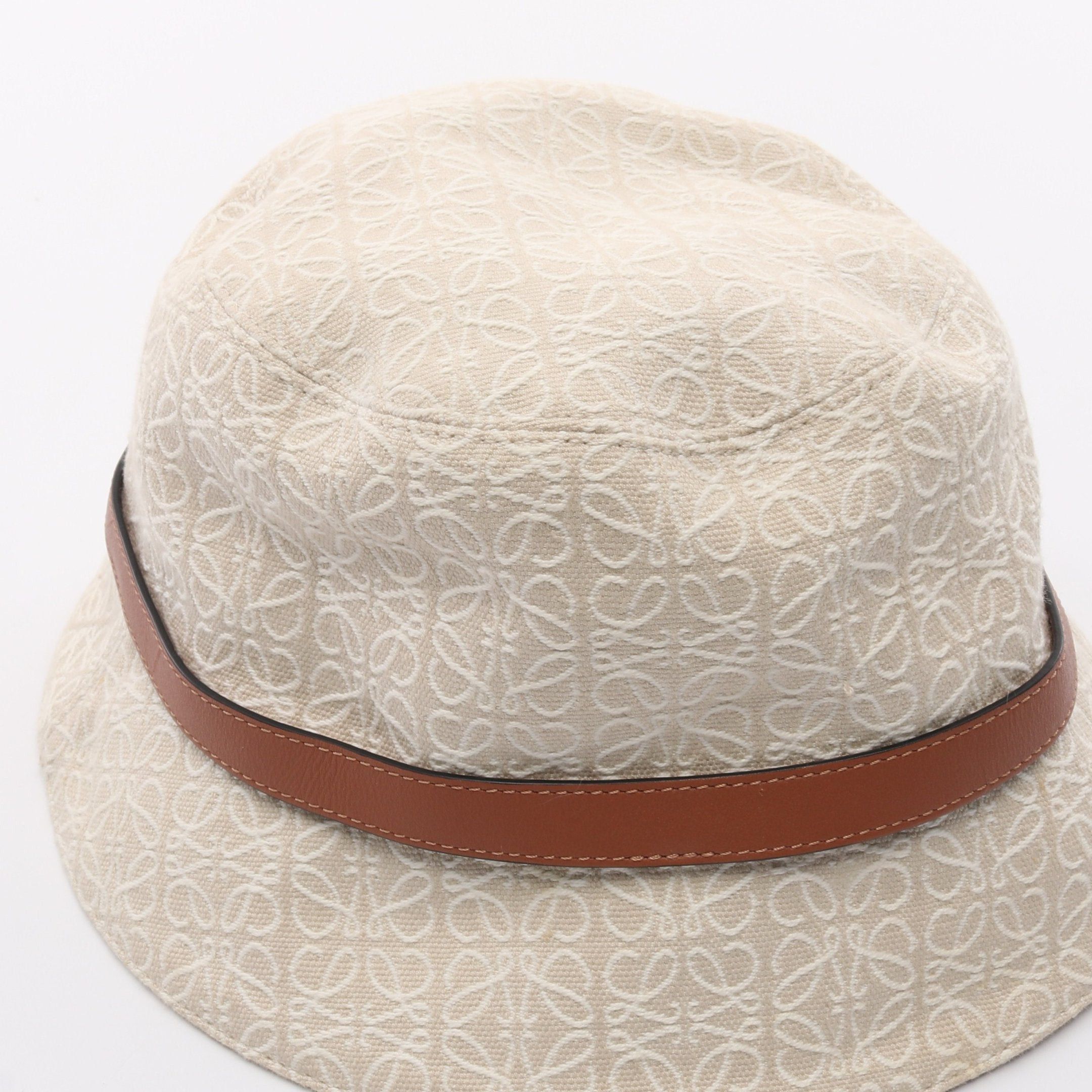 Loewe Loewe Anagram Jacquard Bucket Hat Cotton Light Beige Brown Size ONE SIZE - 8 Thumbnail