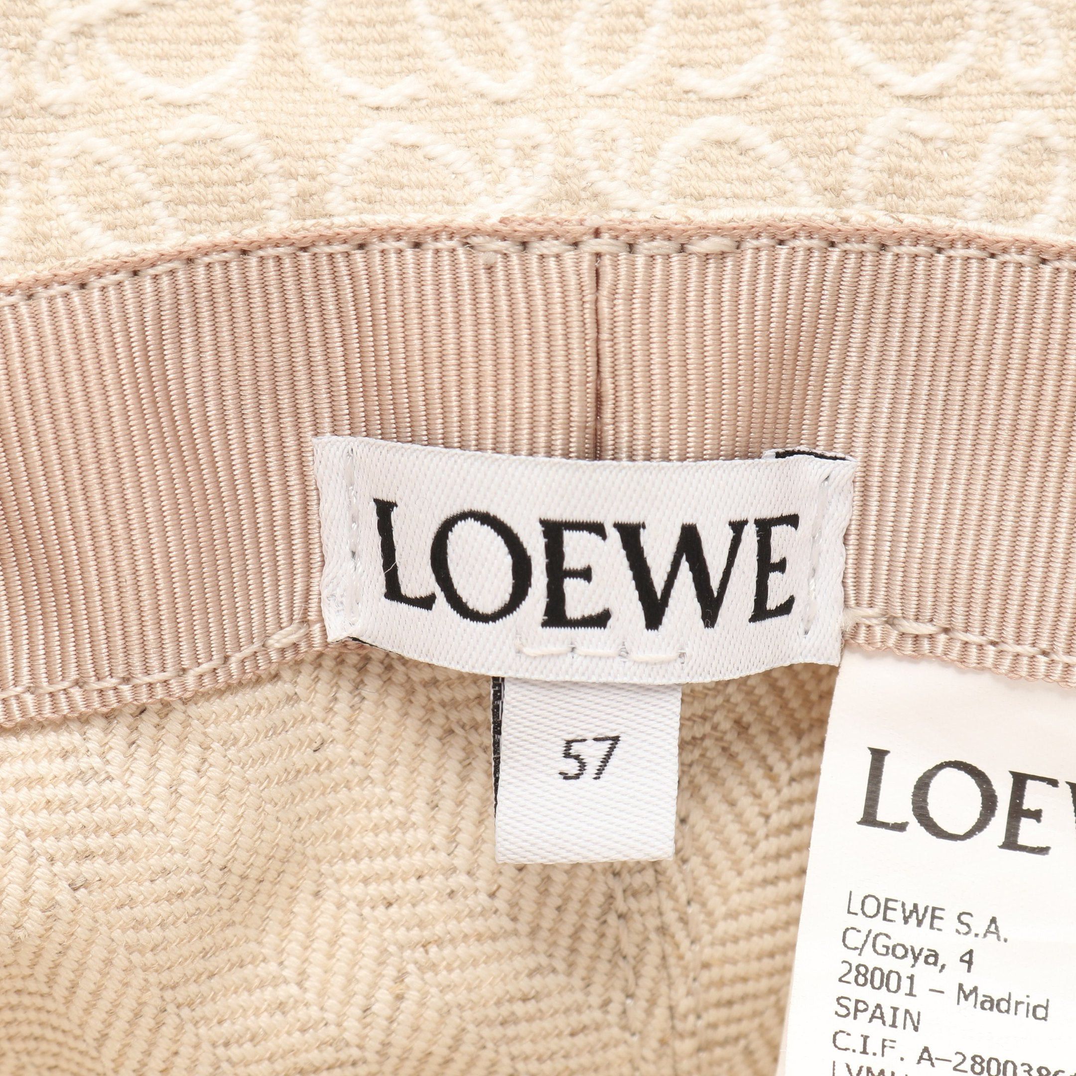Loewe Loewe Anagram Jacquard Bucket Hat Cotton Light Beige Brown Size ONE SIZE - 4 Thumbnail
