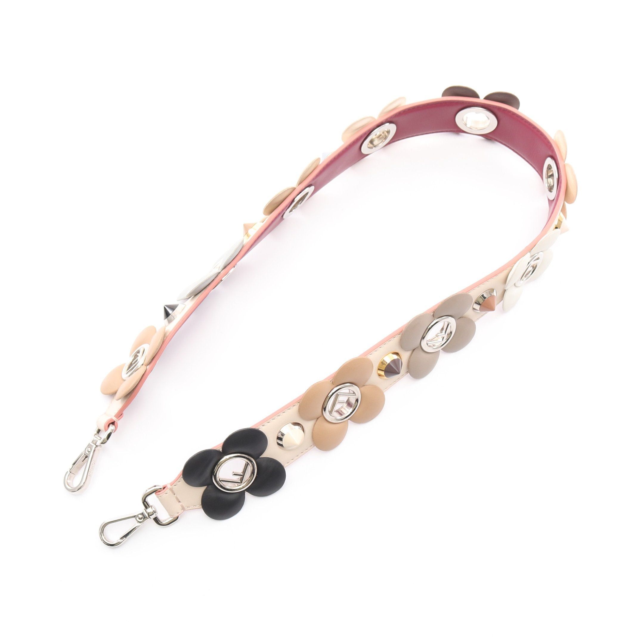 Fendi Fendi Strap You Efuiz Shoulder Flower Spike Leather Ivory Multicolor Size ONE SIZE - 2 Thumbnail