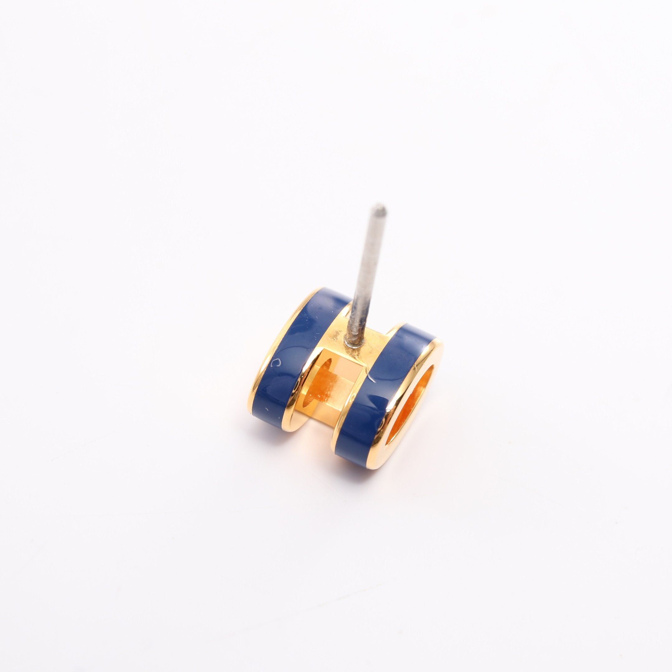Hermes Hermes Mini Pop H Earrings Gp Gold Blue Size ONE SIZE - 5 Thumbnail