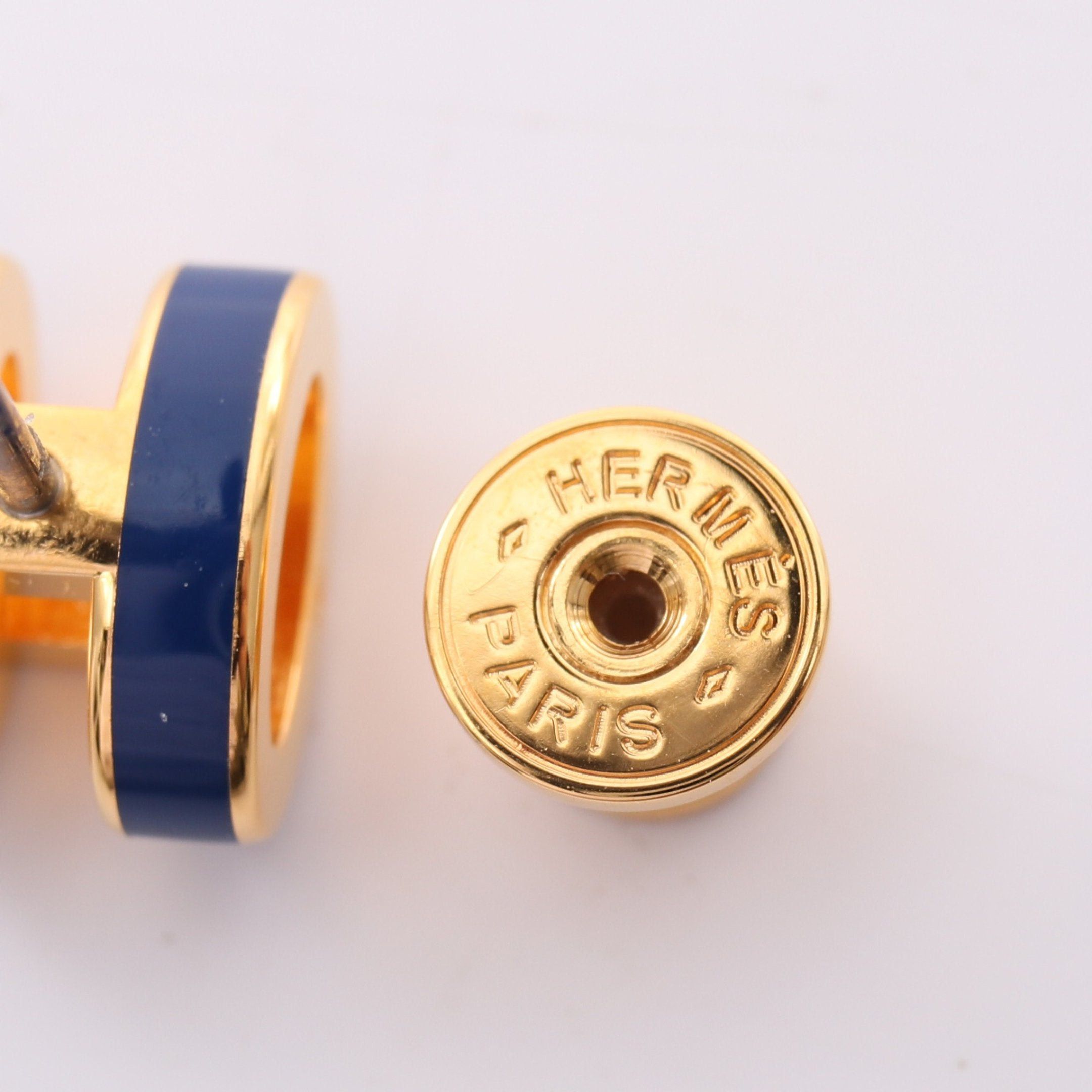 Hermes Hermes Mini Pop H Earrings Gp Gold Blue Size ONE SIZE - 3 Thumbnail