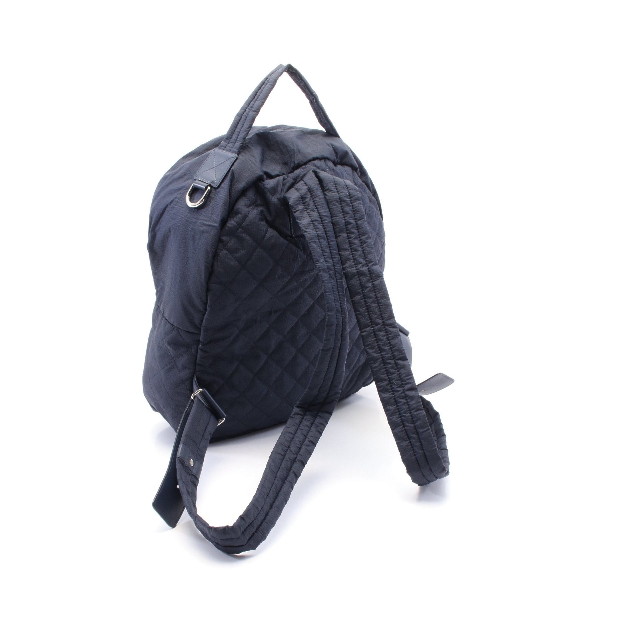 Chanel Chanel Matelasse Backpack Rucksack Nylon Leather Navy White Silver Hardware Size ONE SIZE - 2 Thumbnail