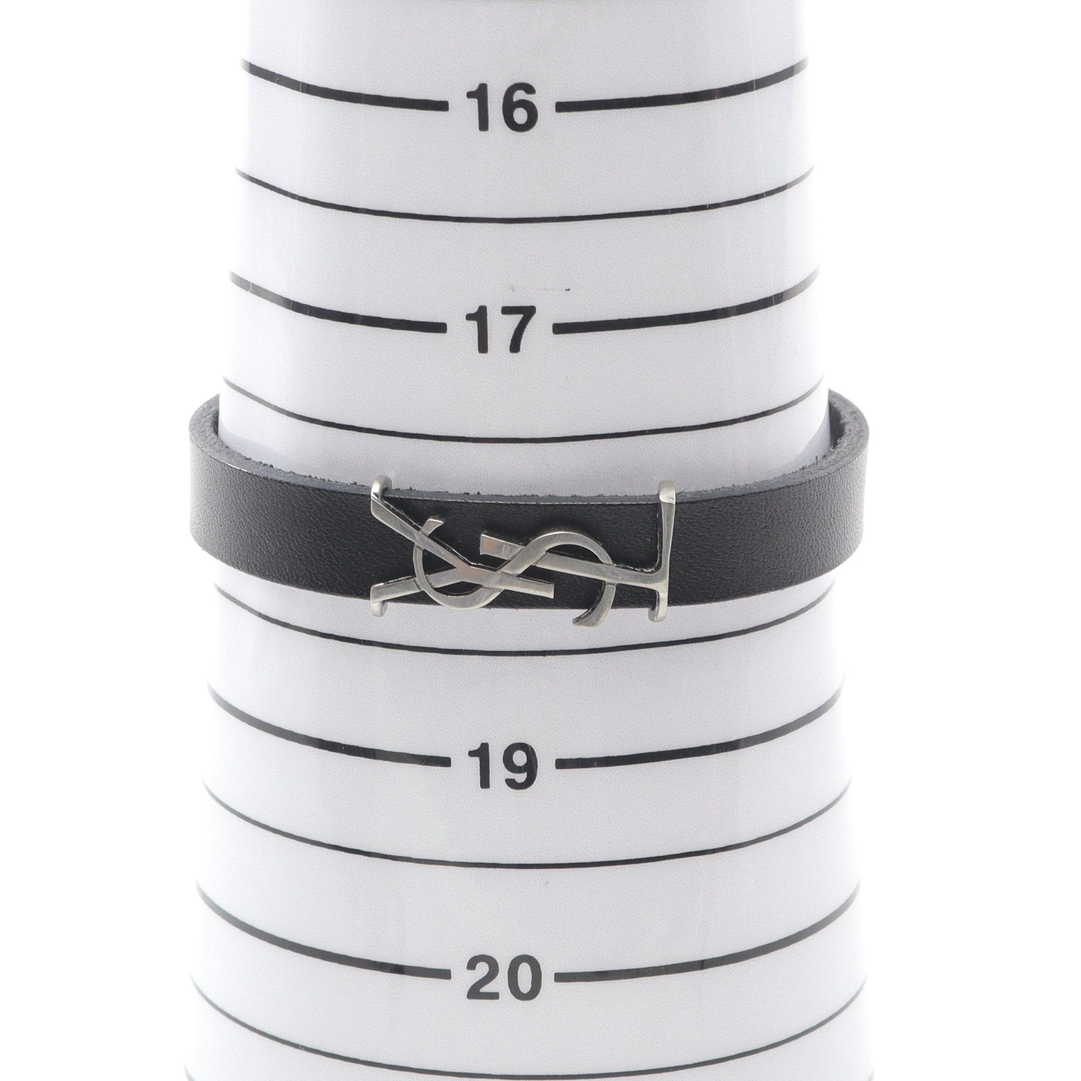 Yves Saint Laurent Yves Saint Laurent Cassandra Bracelet Leather Black Size ONE SIZE - 5 Thumbnail