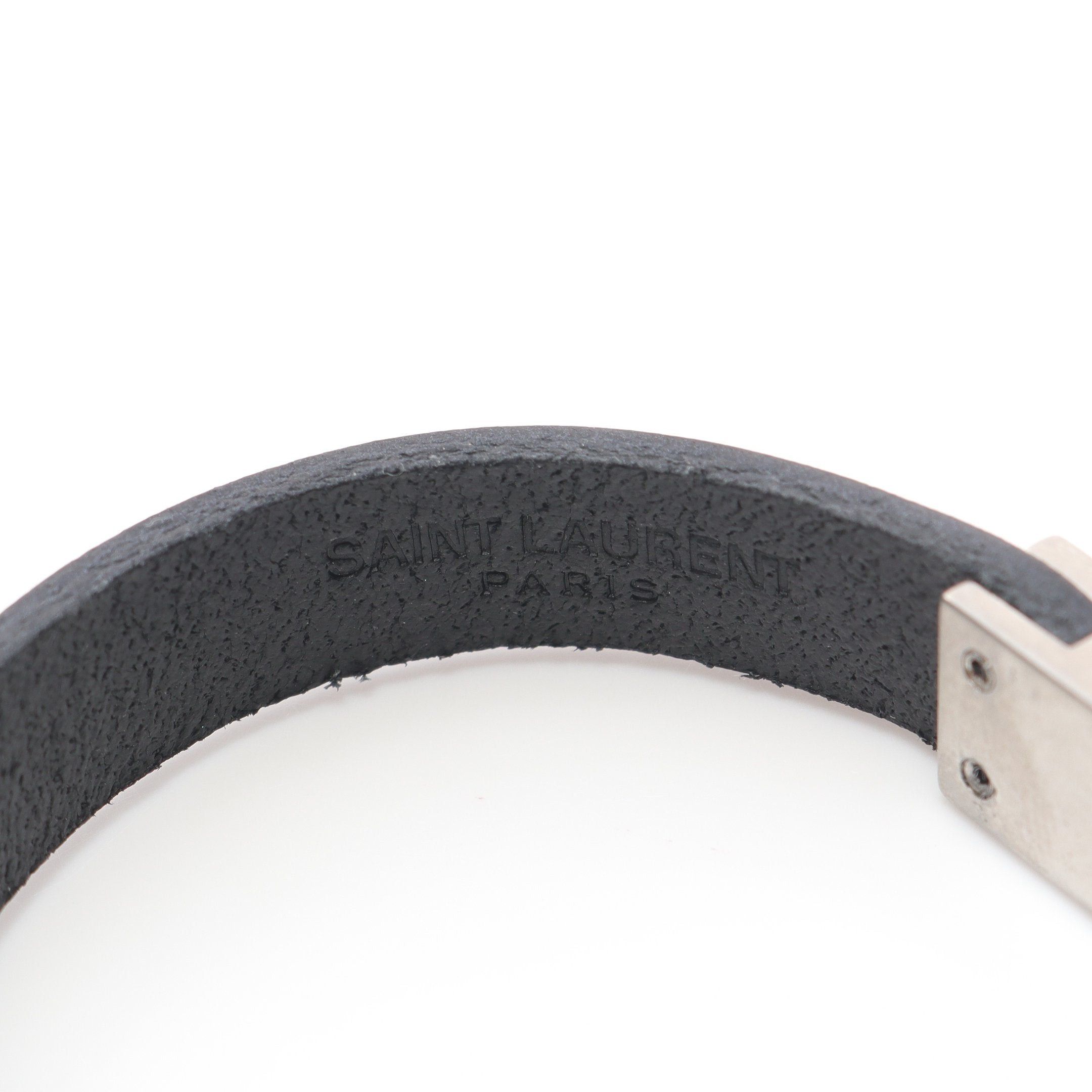 Yves Saint Laurent Yves Saint Laurent Cassandra Bracelet Leather Black Size ONE SIZE - 4 Thumbnail