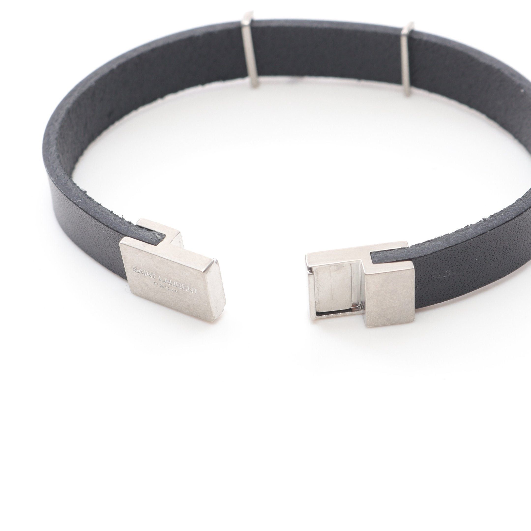 Yves Saint Laurent Yves Saint Laurent Cassandra Bracelet Leather Black Size ONE SIZE - 3 Thumbnail