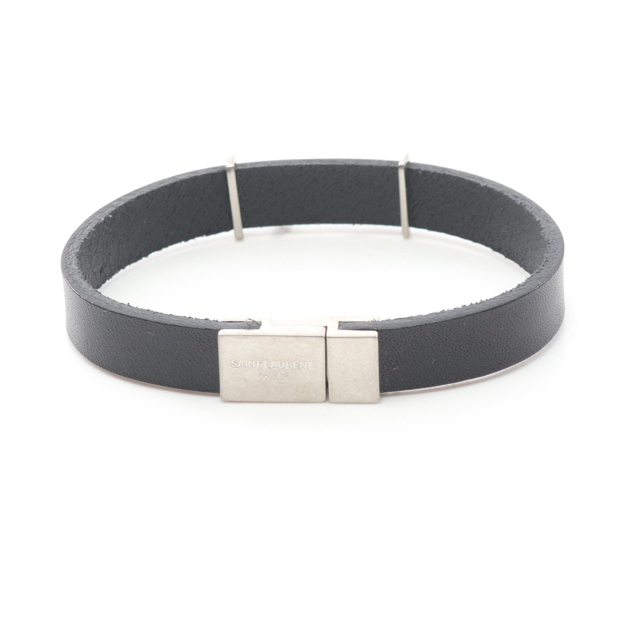 Yves Saint Laurent Yves Saint Laurent Cassandra Bracelet Leather Black Size ONE SIZE - 2 Thumbnail