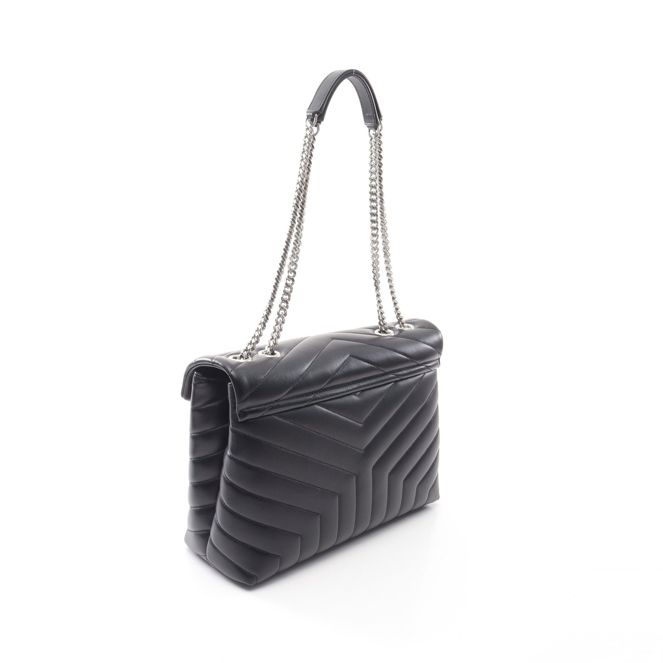 Yves Saint Laurent Yves Saint Laurent Chain Shoulder Bag Tote Leather Black Size ONE SIZE - 2 Thumbnail