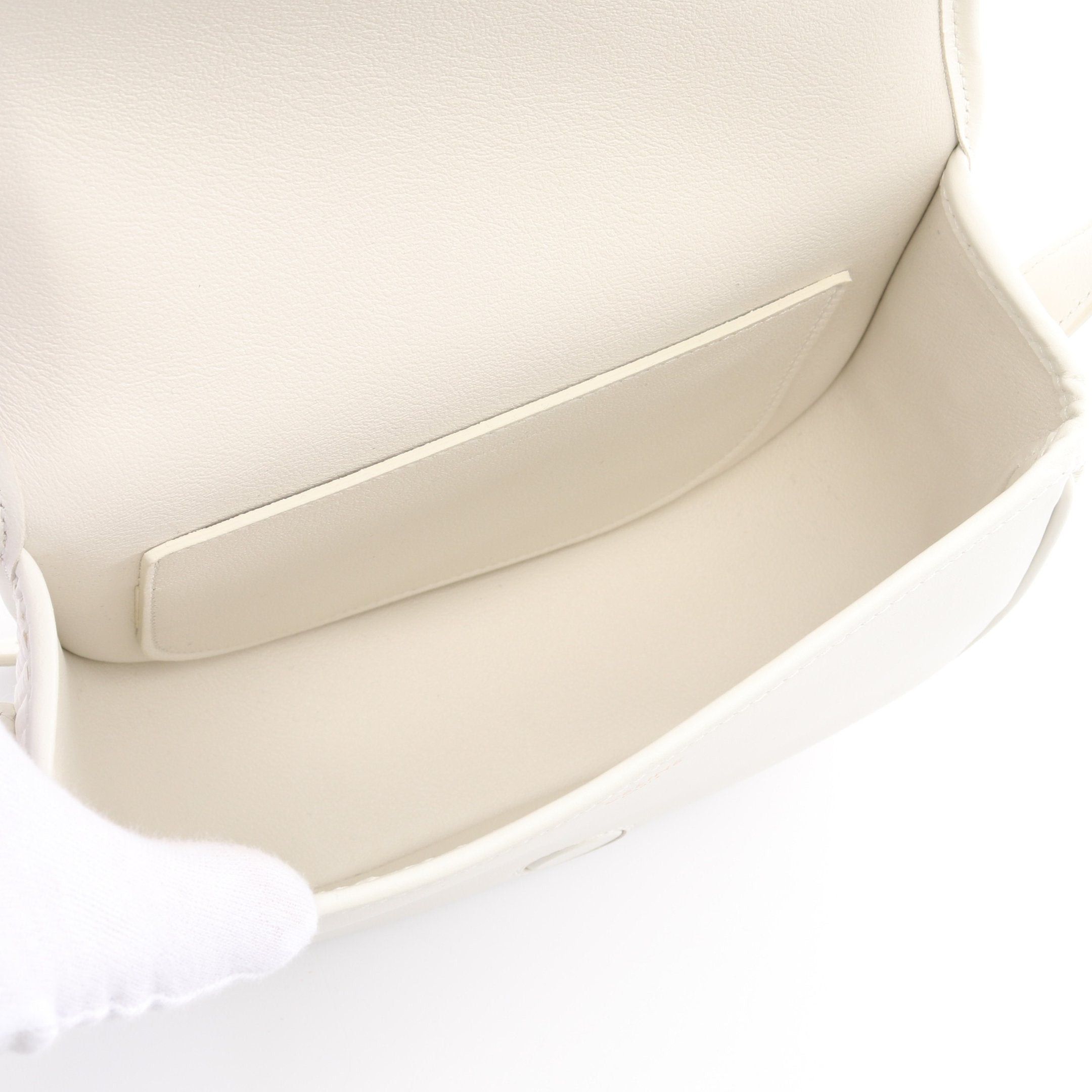 Celine Celine Folco Cuill Triomphe Shoulder Bag Straw Leather White Size ONE SIZE - 3 Thumbnail
