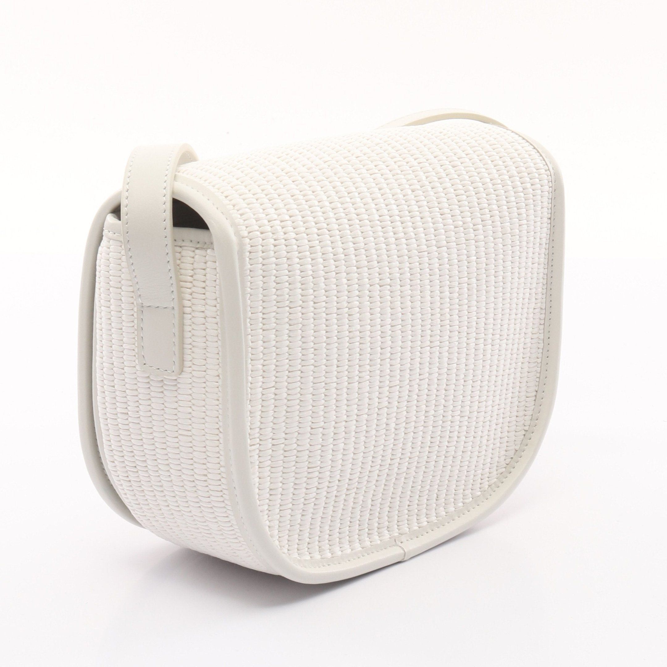 Celine Celine Folco Cuill Triomphe Shoulder Bag Straw Leather White Size ONE SIZE - 2 Thumbnail