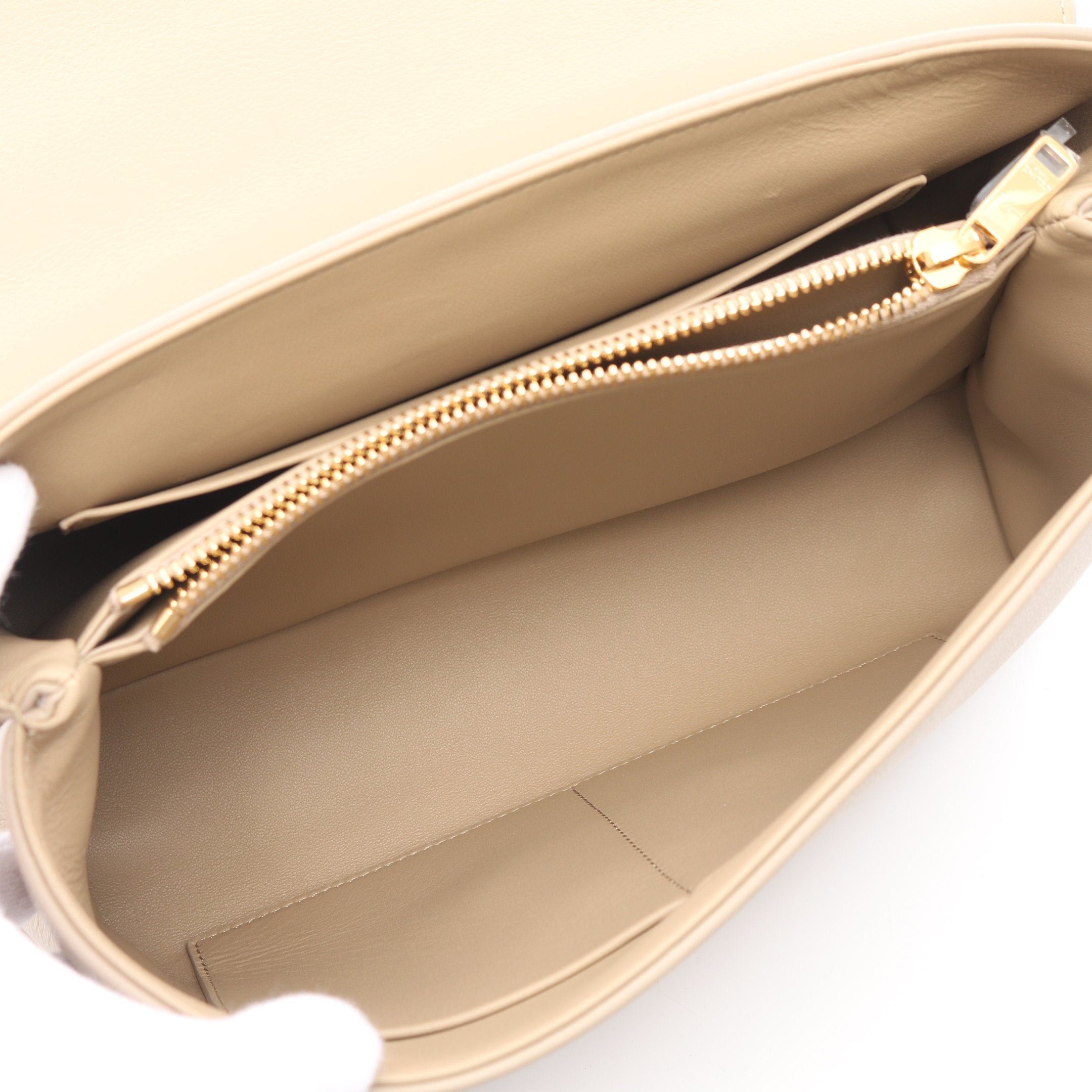 Celine Celine Medium Nino Handbag Leather Gray Beige Size ONE SIZE - 3 Thumbnail