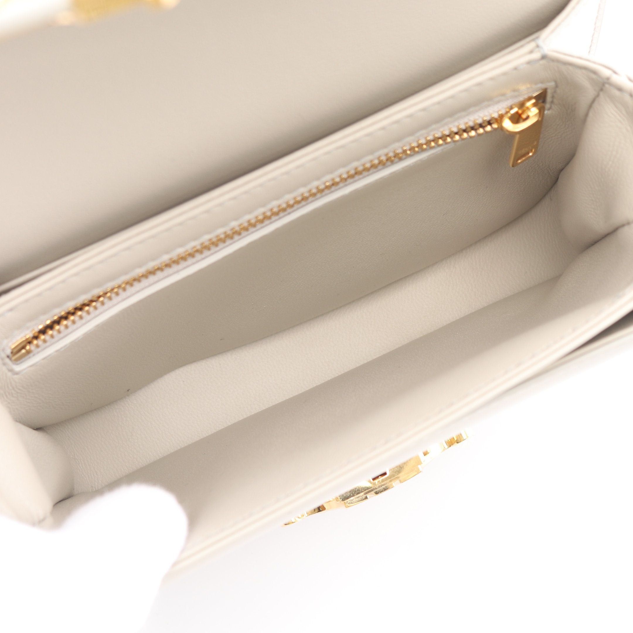 Celine Celine Teen Buzas Triomphe Shoulder Bag Leather Ivory Size ONE SIZE - 3 Thumbnail