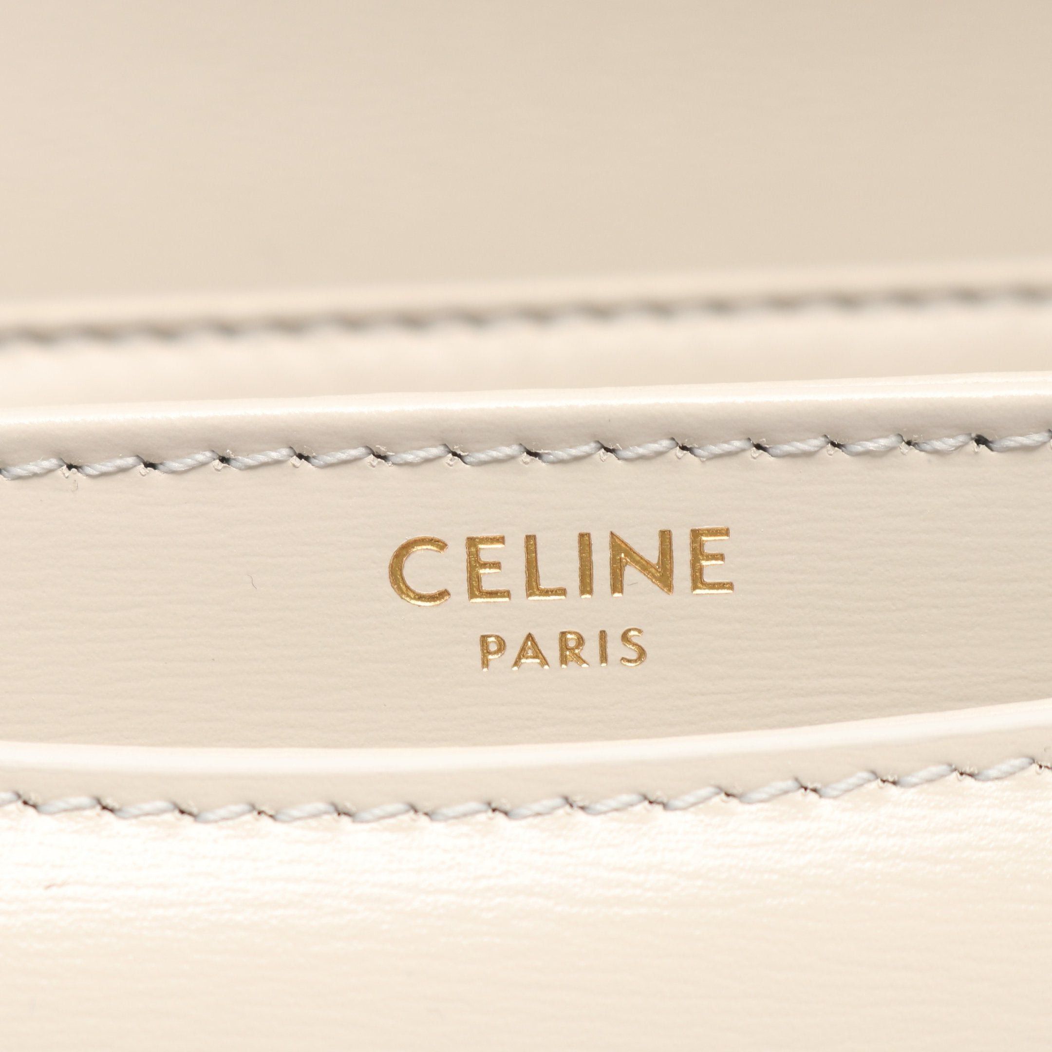 Celine Celine Teen Buzas Triomphe Shoulder Bag Leather Ivory Size ONE SIZE - 4 Thumbnail