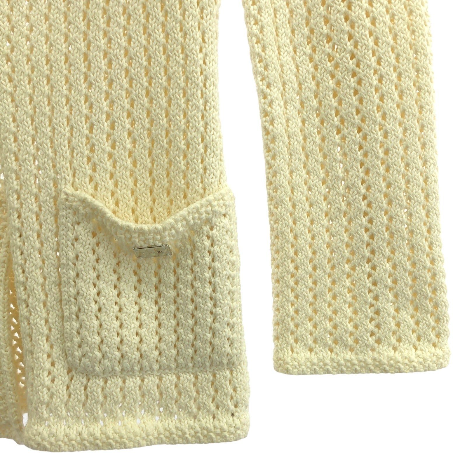 Chanel Chanel Knitted Jacket Knit Cotton Ivory Size ONE SIZE - 4 Thumbnail