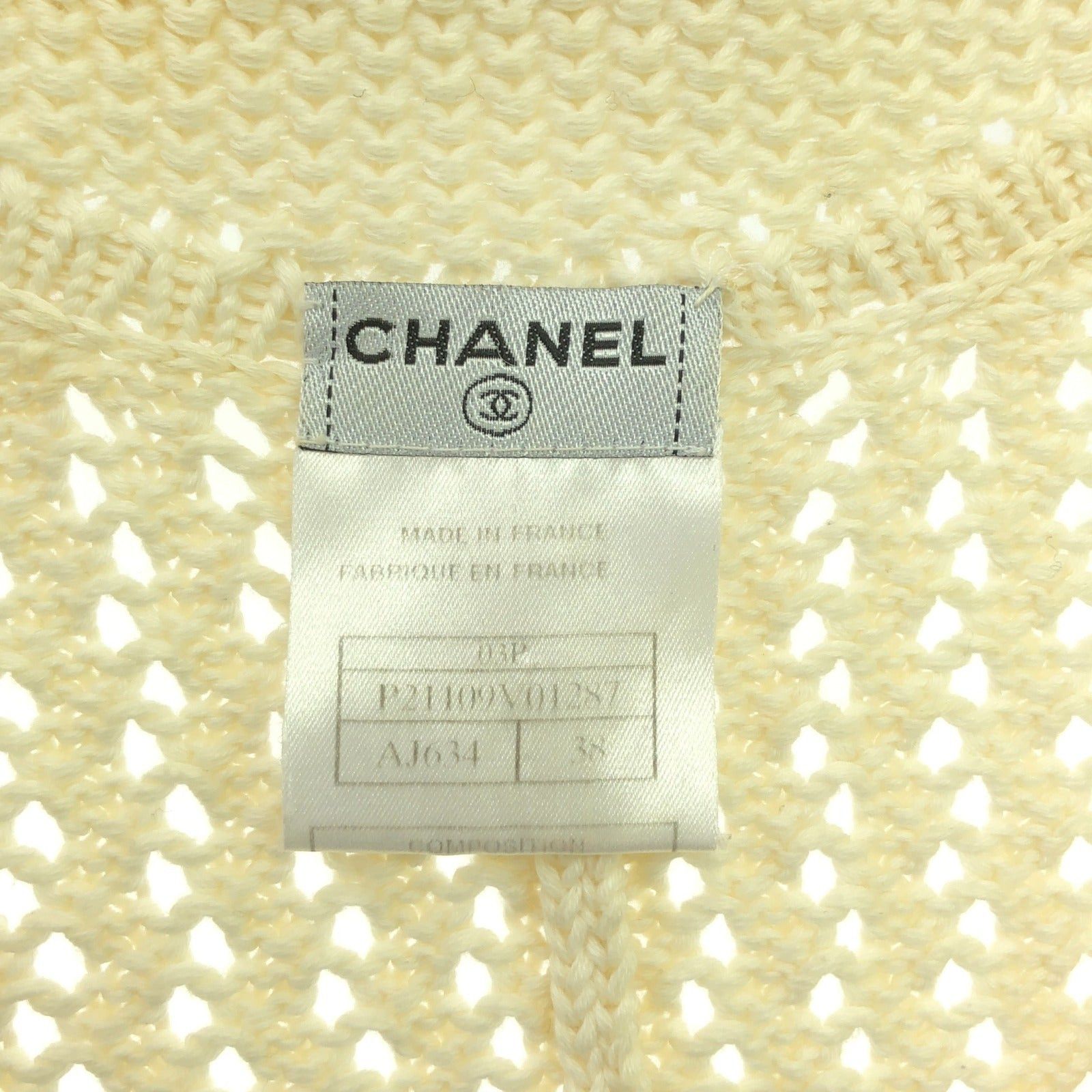 Chanel Chanel Knitted Jacket Knit Cotton Ivory Size ONE SIZE - 5 Thumbnail