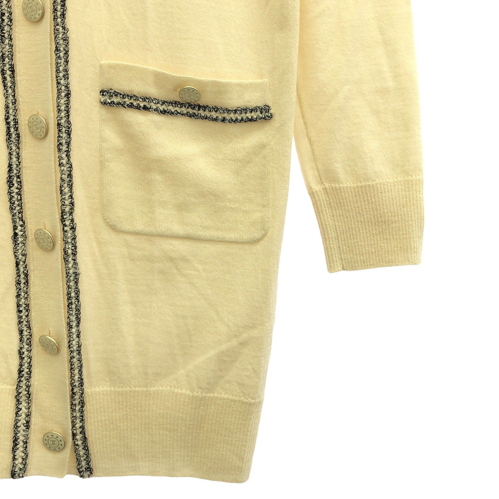 Chanel Chanel Cardigan Wool Ivory Size ONE SIZE - 4 Thumbnail
