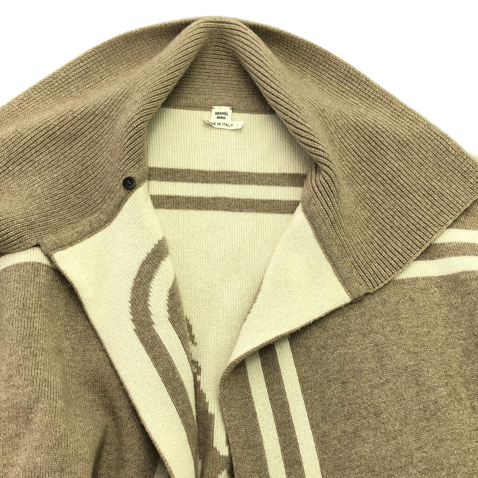 Hermes Hermes Cardigan Cashmere Beige Size ONE SIZE - 10 Thumbnail