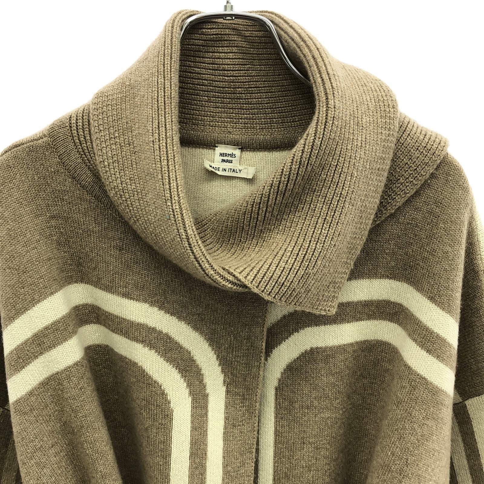 Hermes Hermes Cardigan Cashmere Beige Size ONE SIZE - 3 Thumbnail