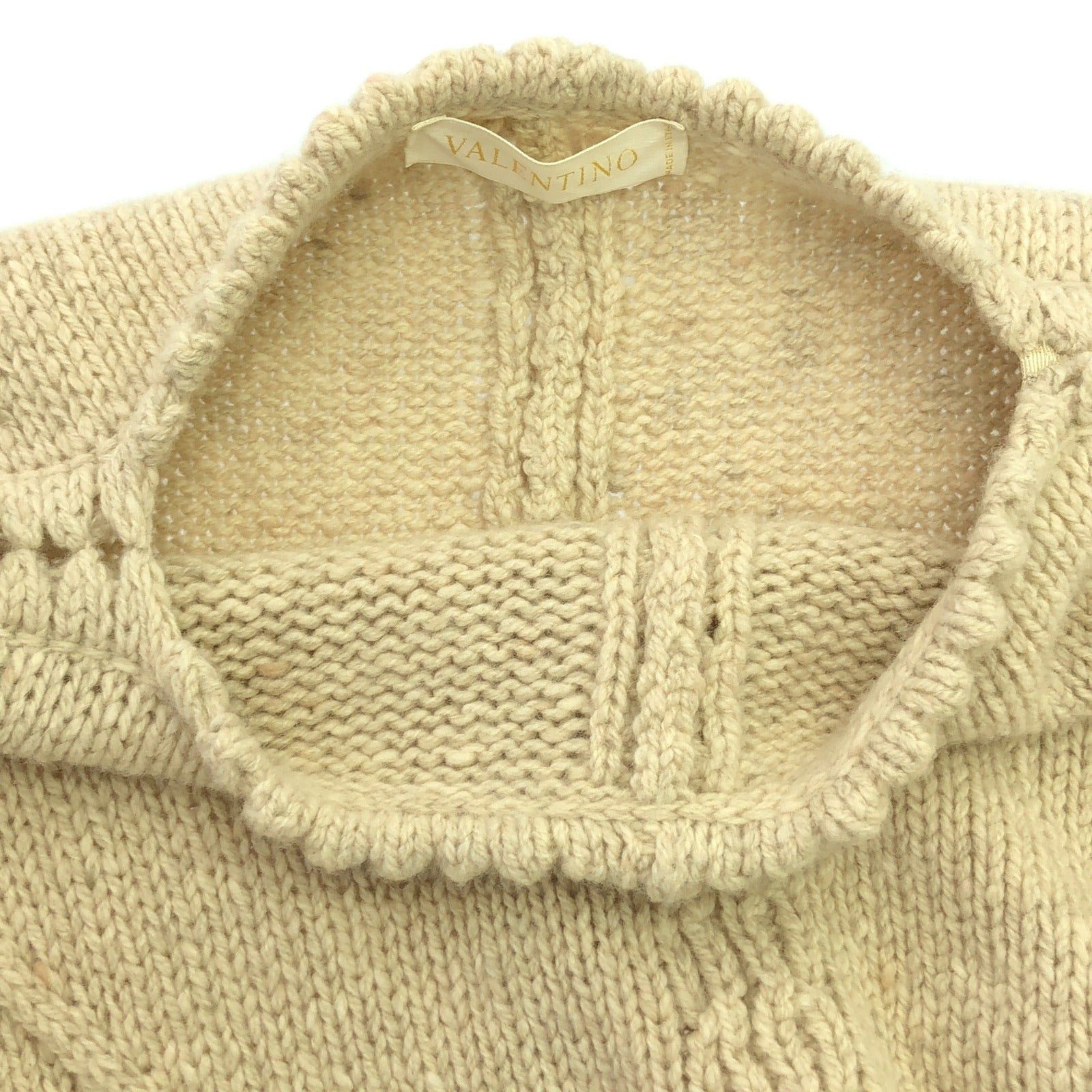 Valentino Valentino Poncho Wool Beige Size ONE SIZE - 7 Thumbnail