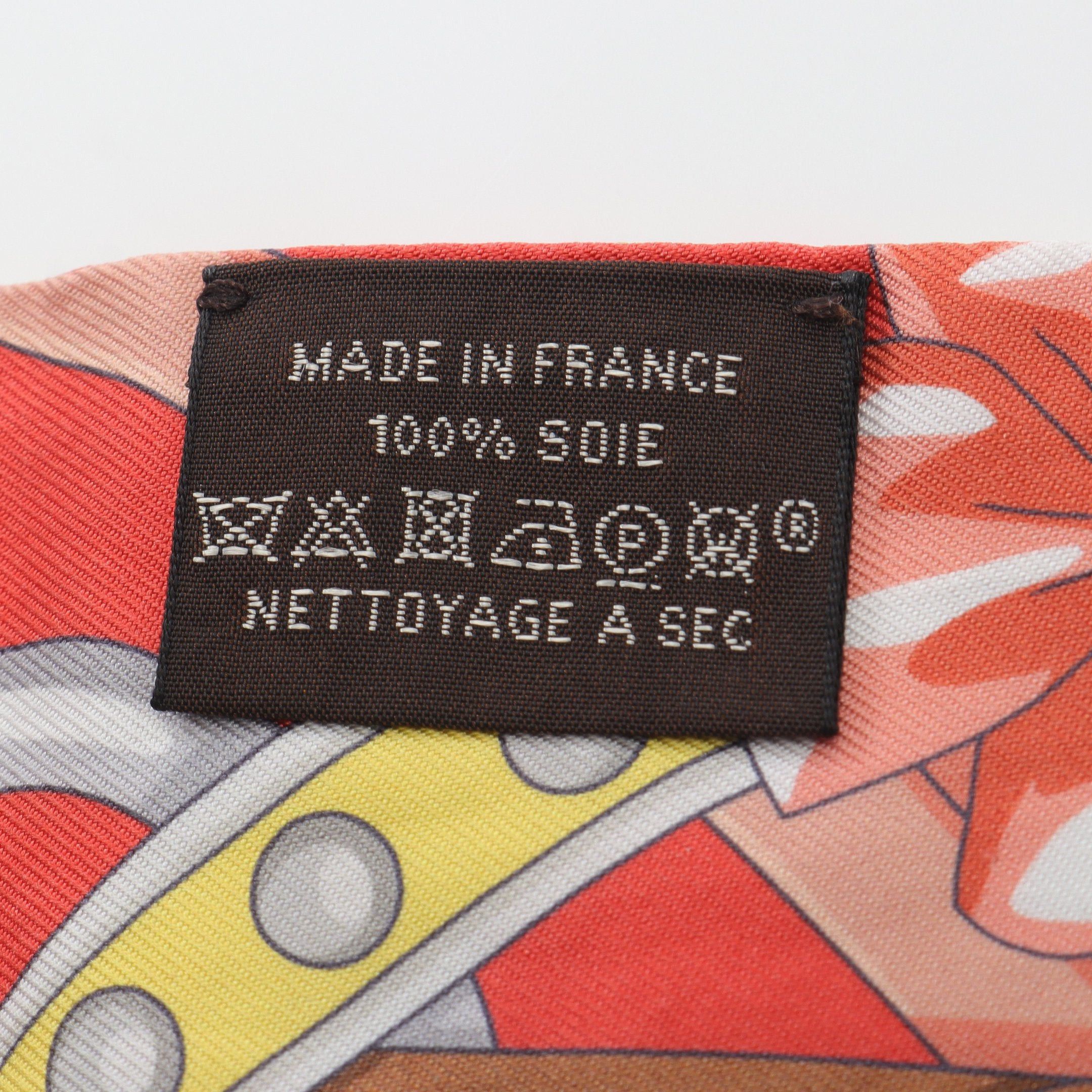 Hermes Hermes Twilly Harnais De Coeur Ribbon Scarf Silk Orange Red Multicolor Size ONE SIZE - 4 Thumbnail