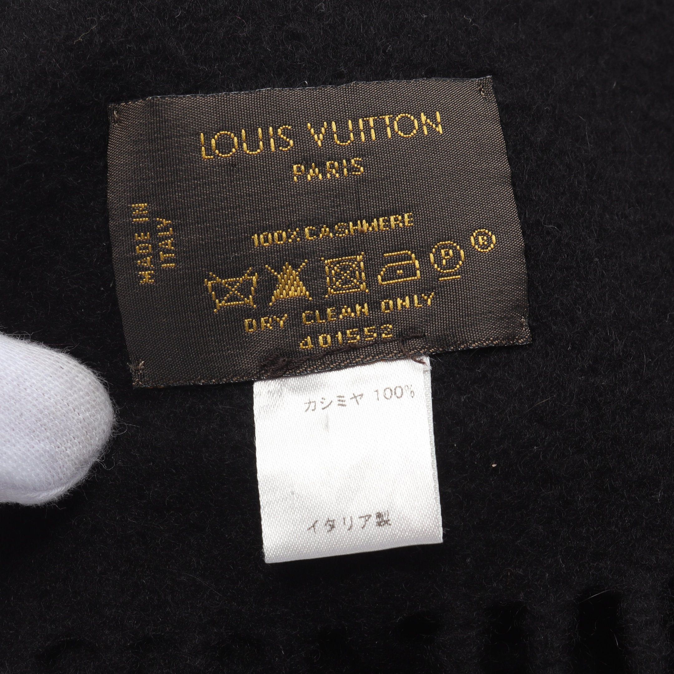 Louis Vuitton Louis Vuitton Logo Scarf Cashmere Black Size ONE SIZE - 2 Thumbnail
