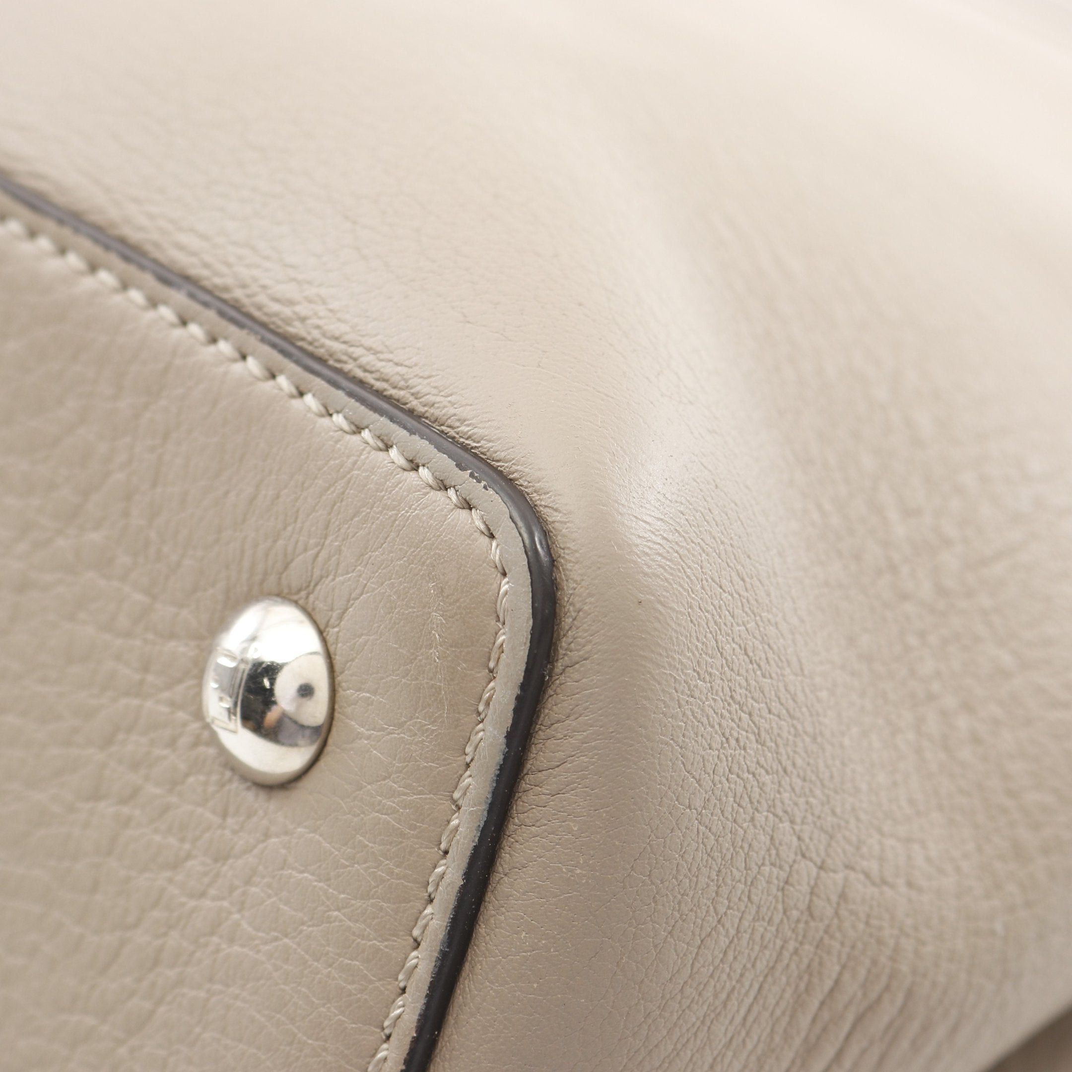 Fendi Fendi Petite 2Jours Petit Handbag Leather Gray Beige Size ONE SIZE - 8 Thumbnail