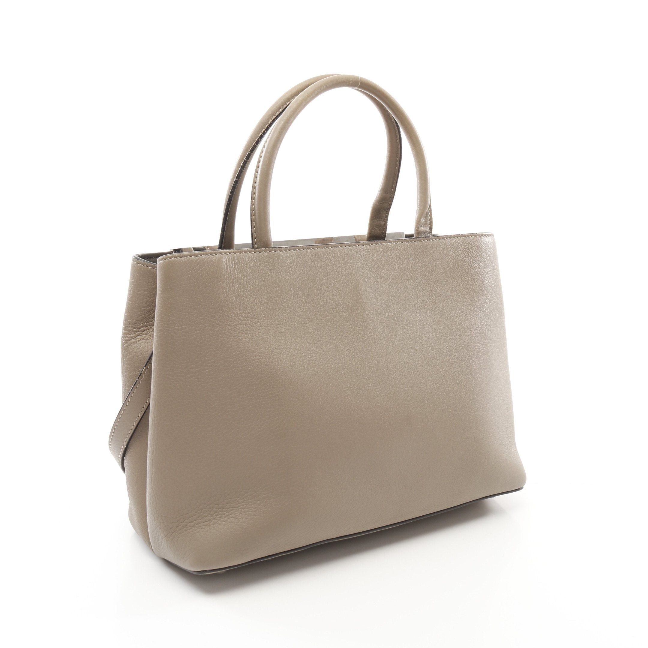 Fendi Fendi Petite 2Jours Petit Handbag Leather Gray Beige Size ONE SIZE - 2 Thumbnail