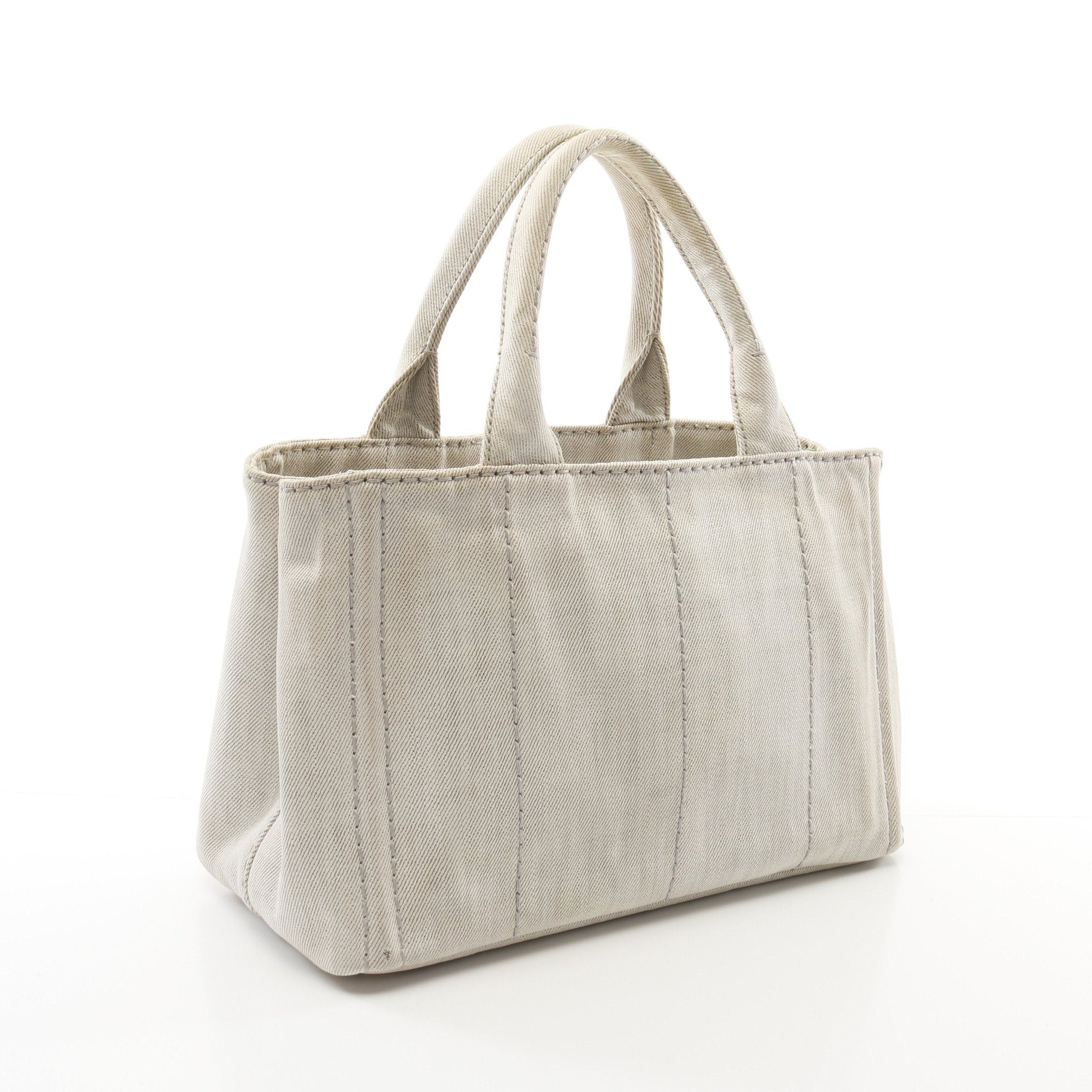 Prada Prada Canapa Kanapa Handbag Tote Bag Canvas Light Gray Size ONE SIZE - 2 Thumbnail