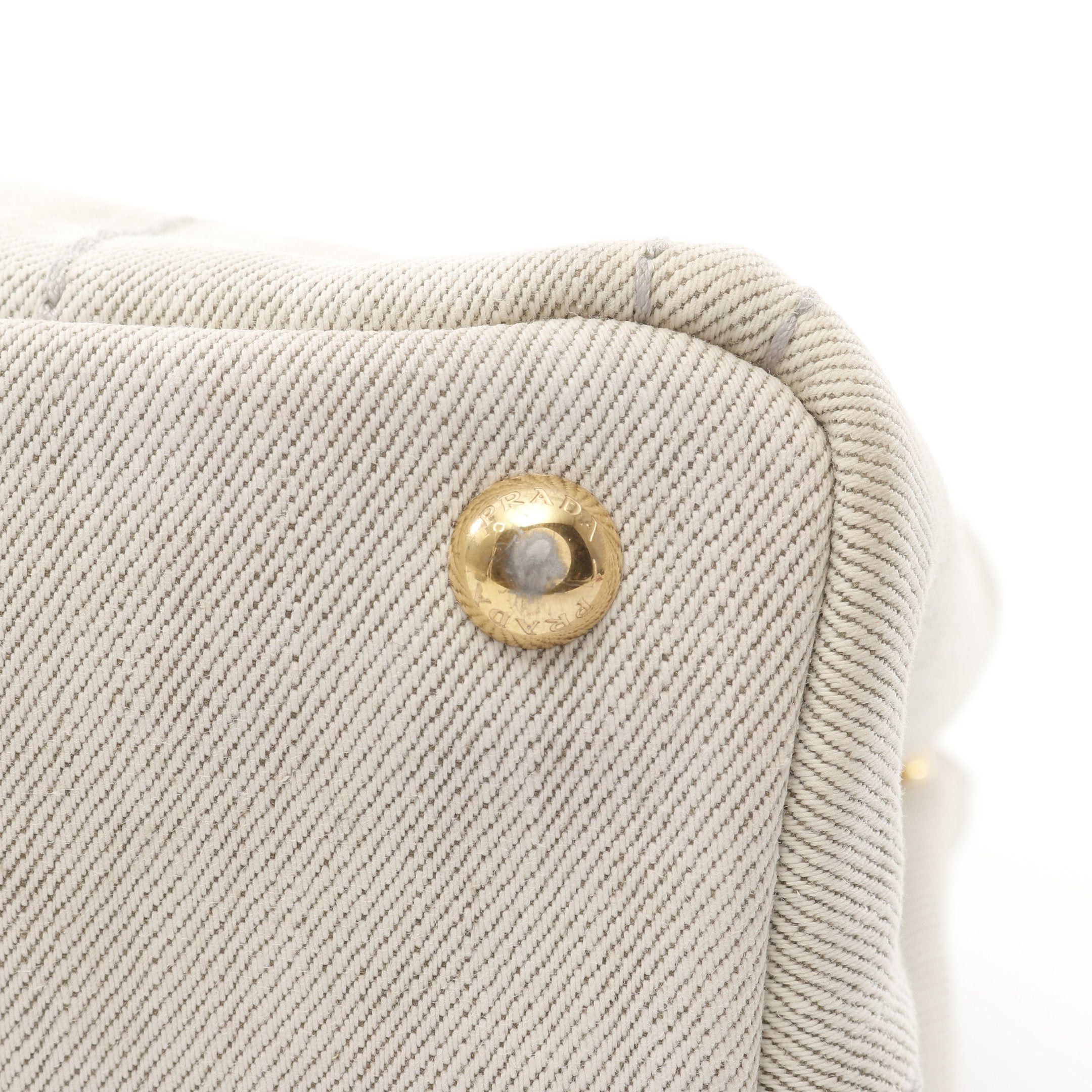 Prada Prada Canapa Kanapa Handbag Tote Bag Canvas Light Gray Size ONE SIZE - 10 Thumbnail