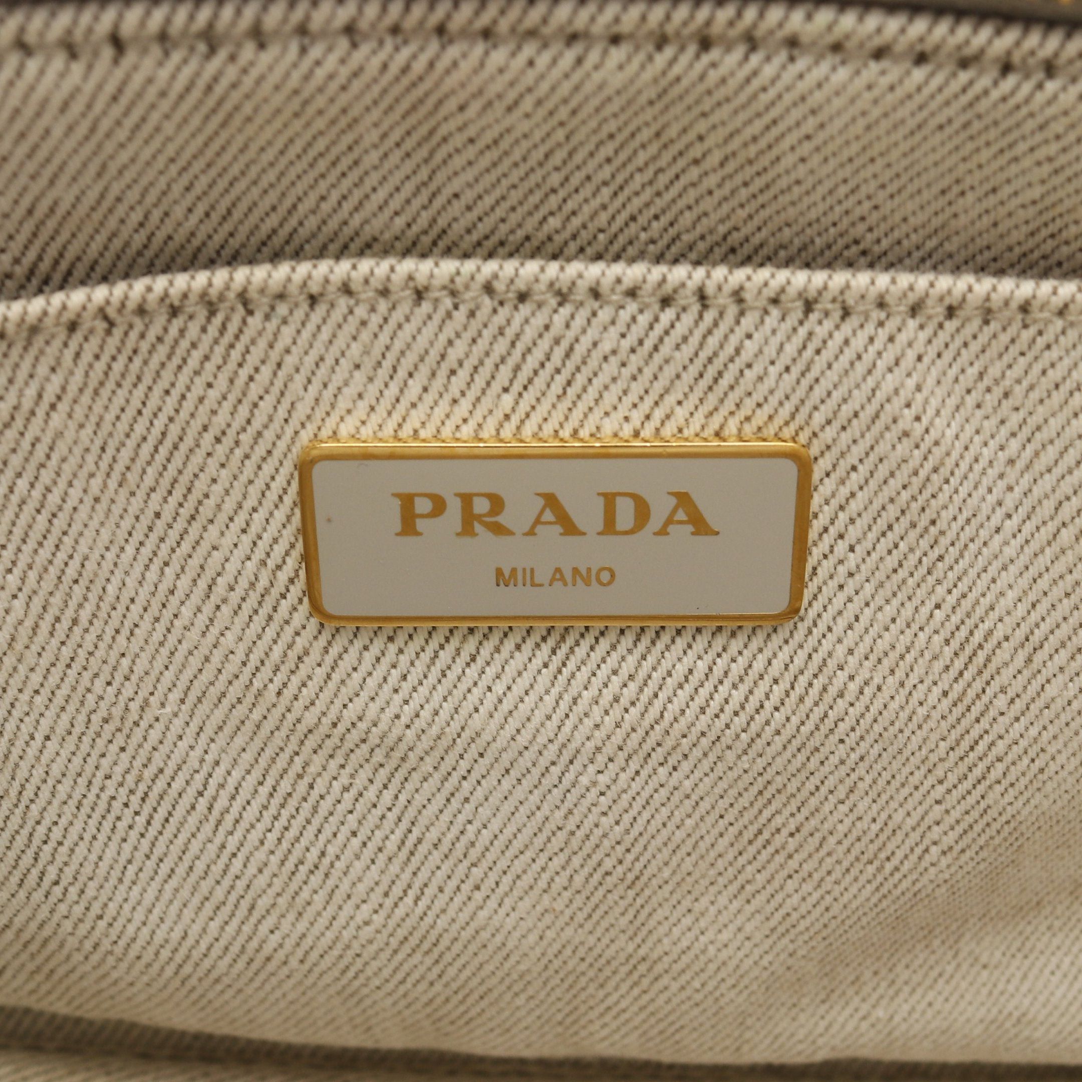 Prada Prada Canapa Kanapa Handbag Tote Bag Canvas Light Gray Size ONE SIZE - 4 Thumbnail