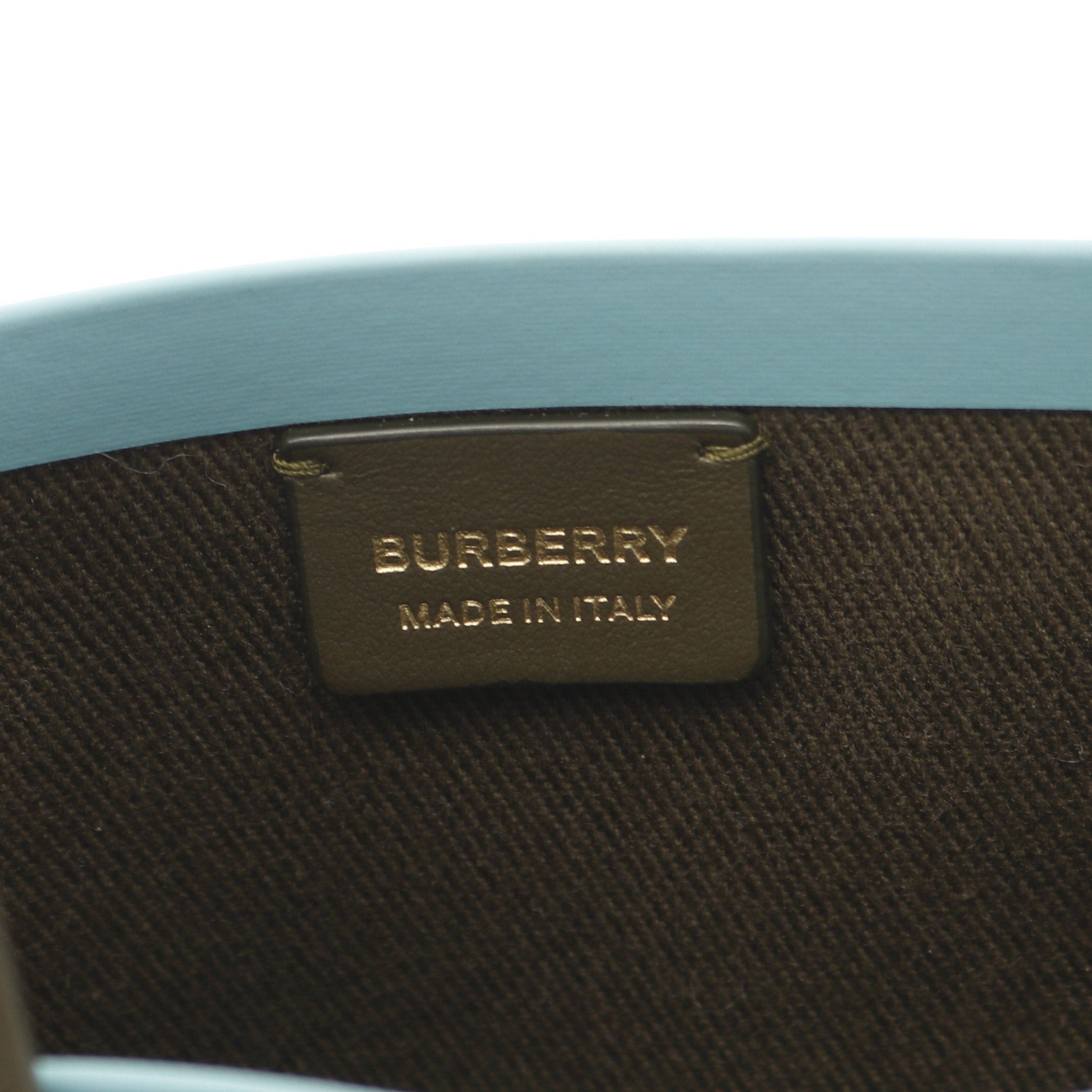 Burberry Burberry Mini London Check Bucket Bag Handbag Canvas Leather Khaki Green Multicolor Size ONE SIZE - 4 Thumbnail