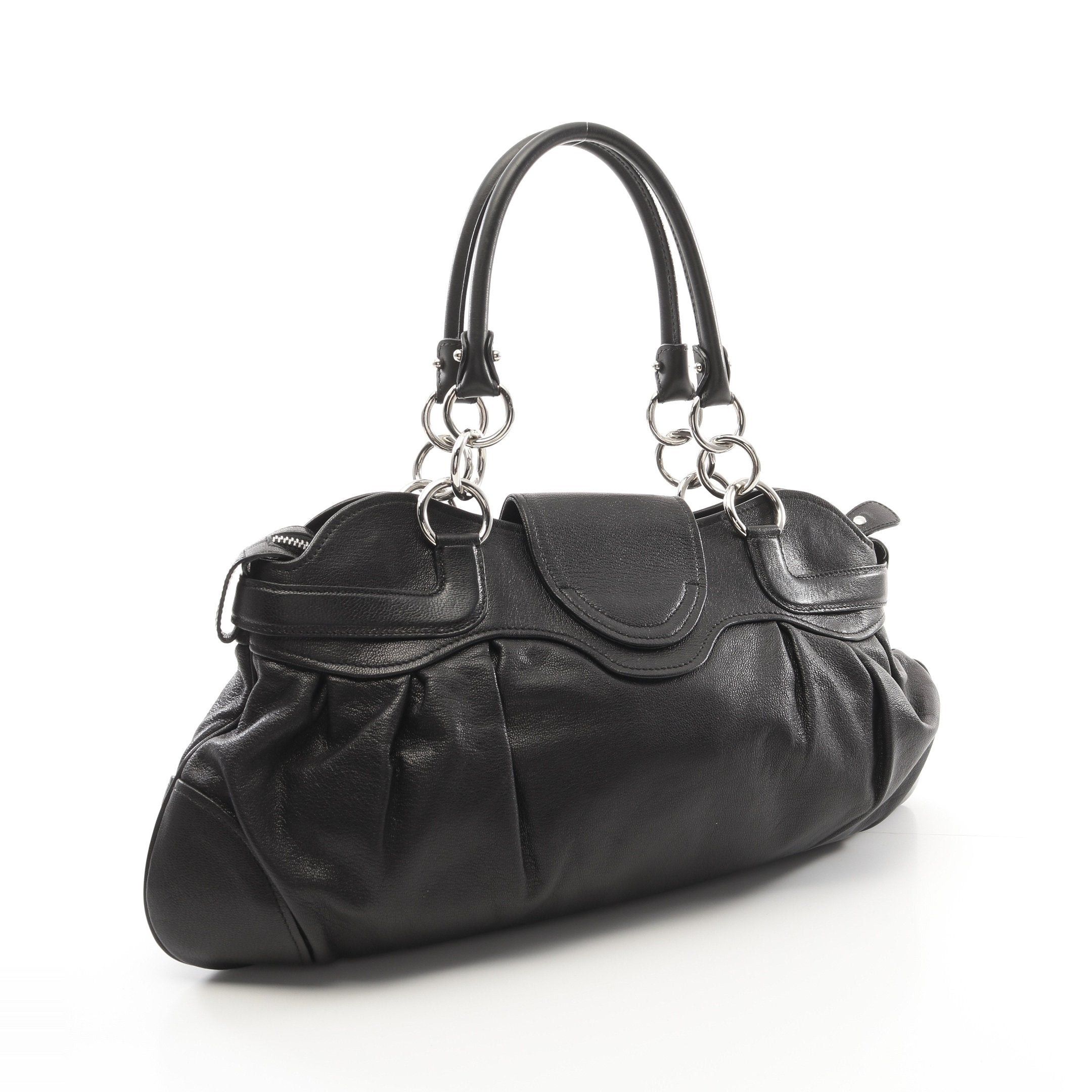 Salvatore Ferragamo Salvatore Ferragamo Marissa Gancini Handbag Leather Black Size ONE SIZE - 2 Thumbnail