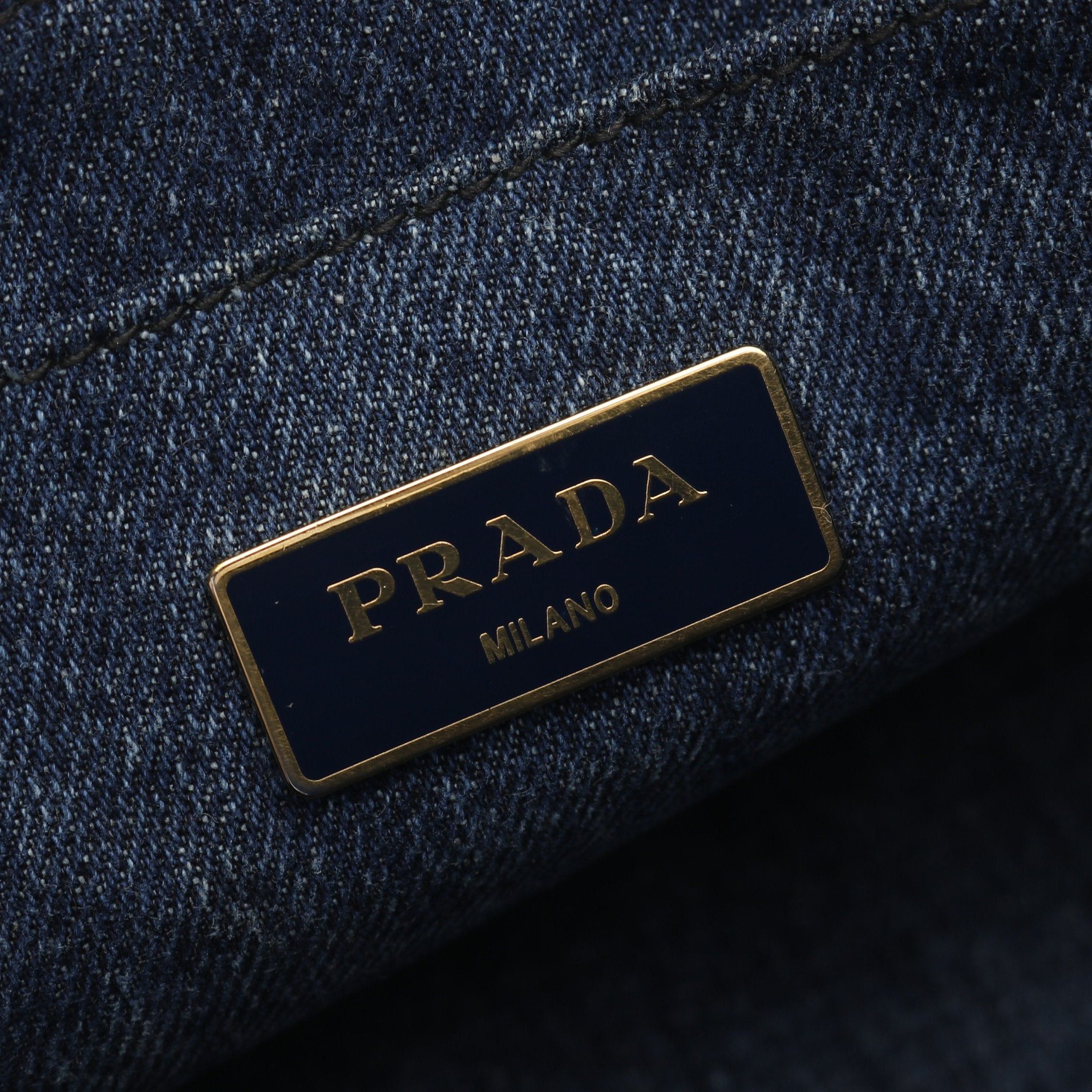 Prada Prada Canapa Kanapa Mini Handbag Tote Bag Denim Indigo Blue Size ONE SIZE - 4 Thumbnail