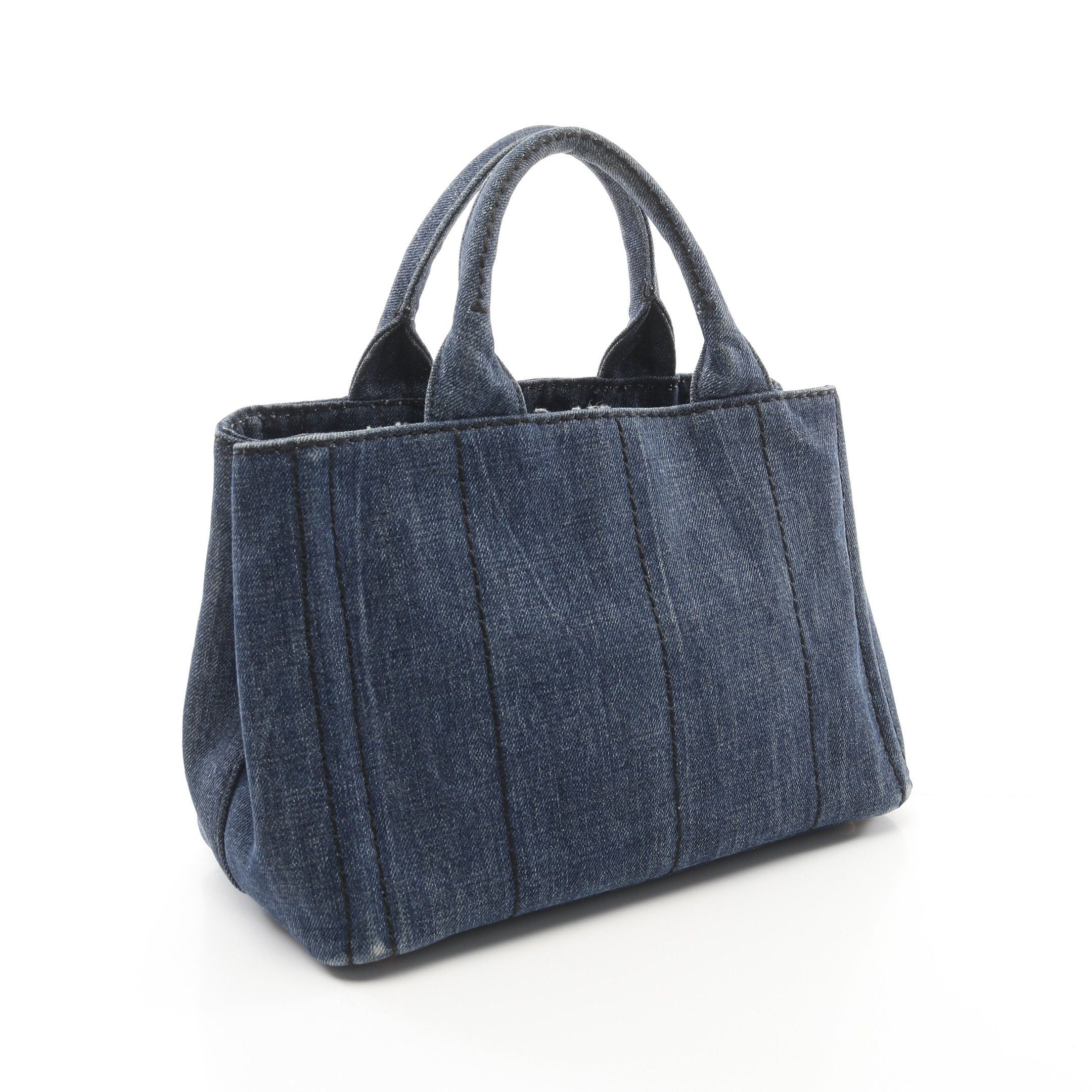 Prada Prada Canapa Kanapa Mini Handbag Tote Bag Denim Indigo Blue Size ONE SIZE - 2 Thumbnail