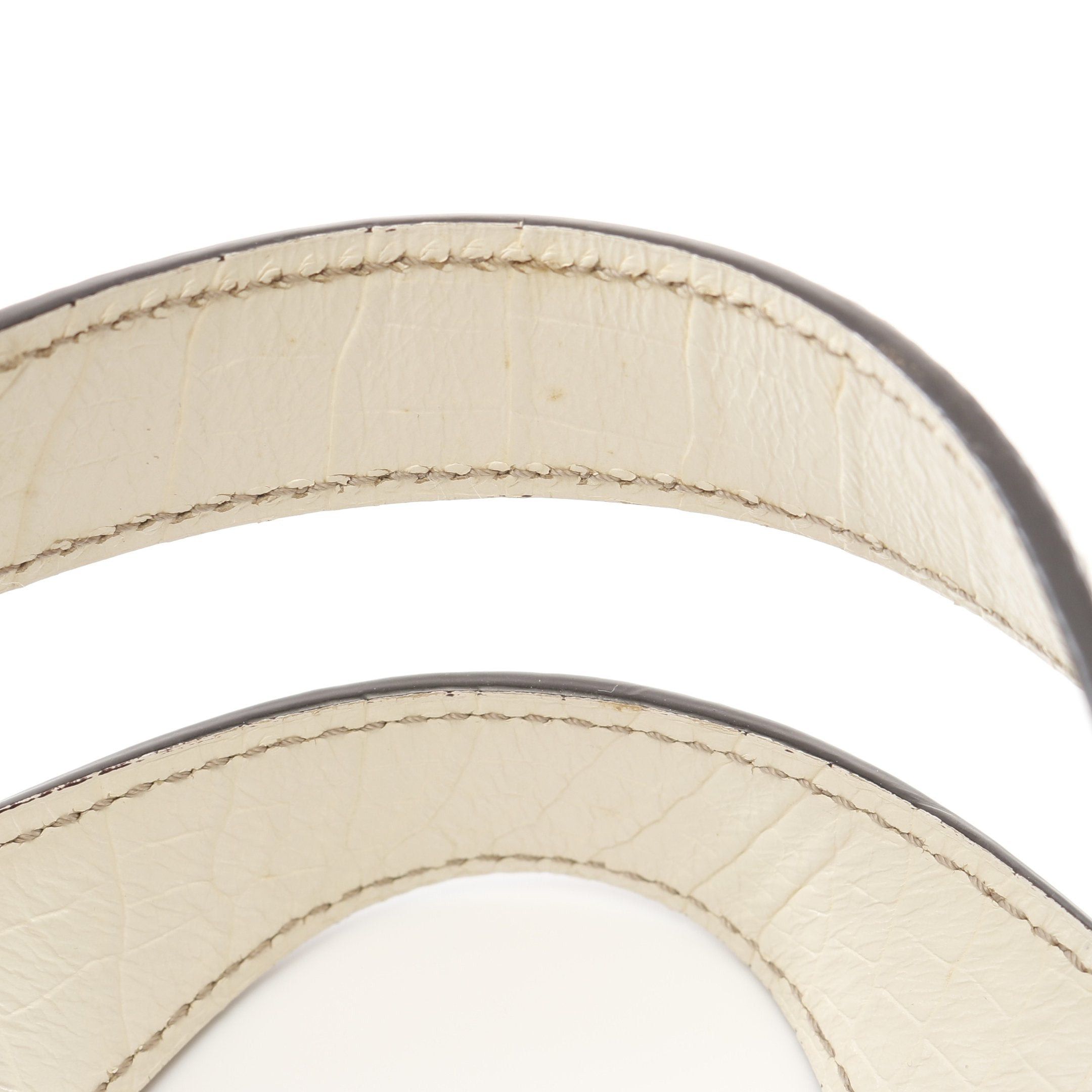 Celine Celine Bitter Sweet Macadam Handbag Canvas Leather Beige Off White Croc Embossed Size ONE SIZE - 6 Thumbnail