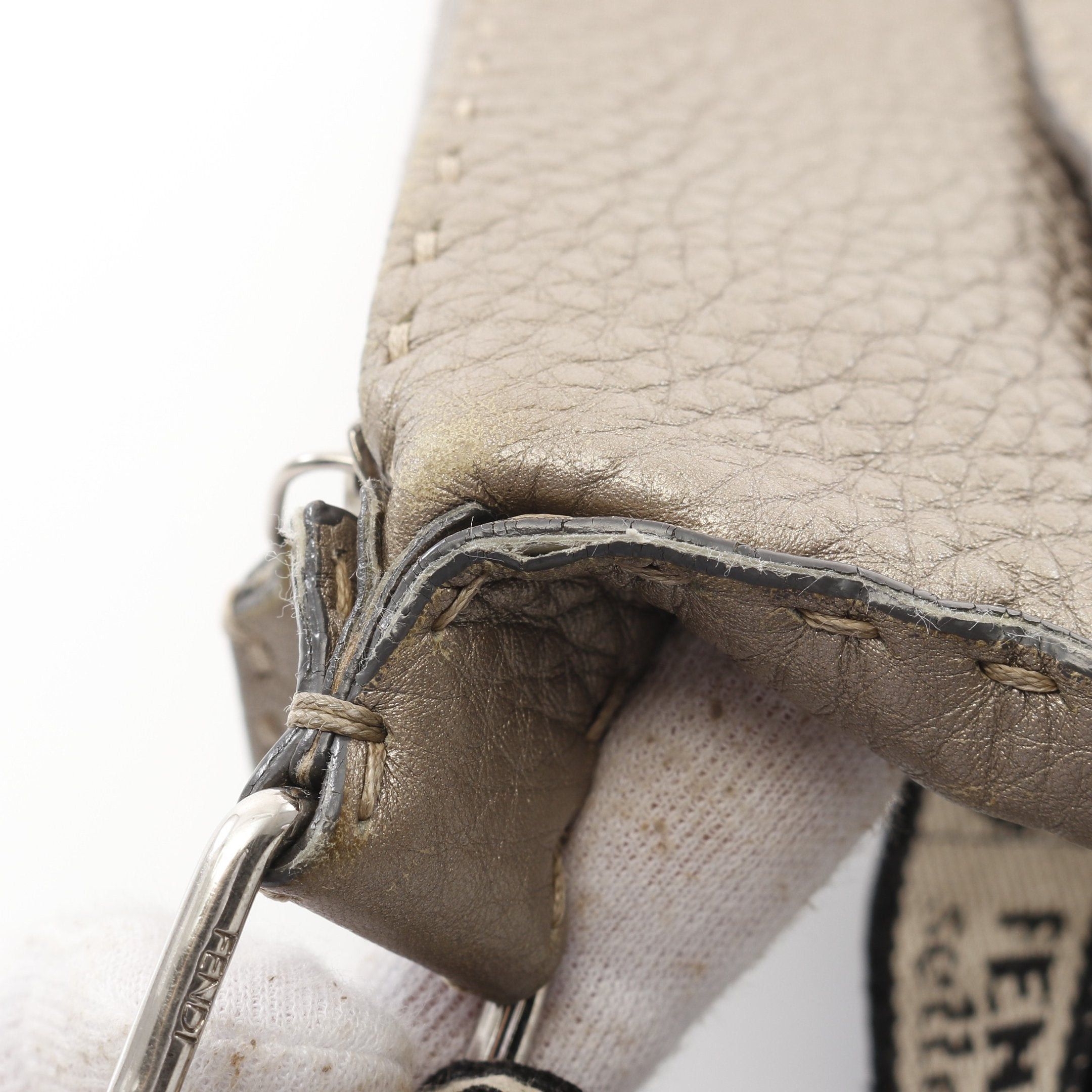 Fendi Fendi Selleria Shoulder Bag Leather Gray Beige Metallic Size ONE SIZE - 6 Thumbnail