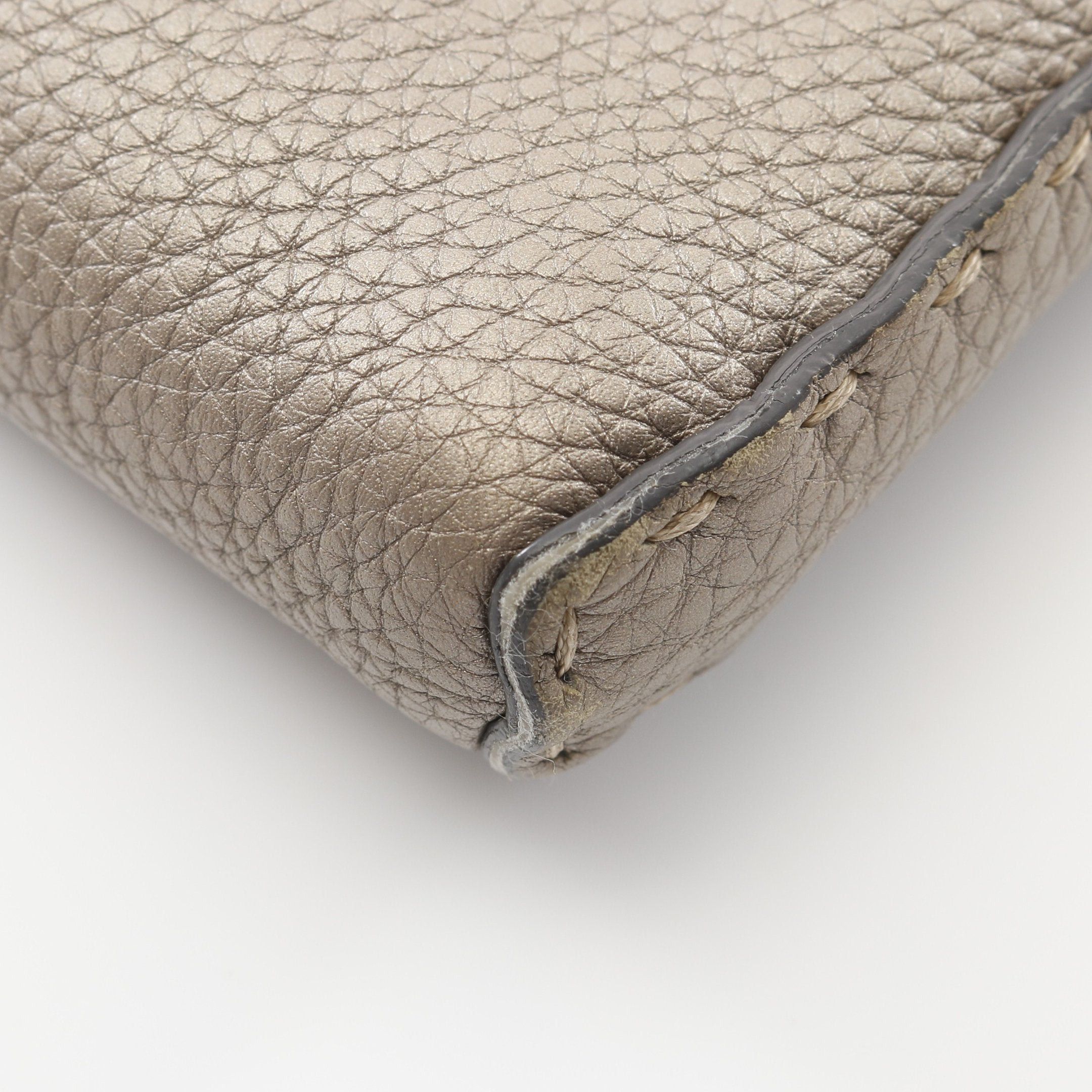 Fendi Fendi Selleria Shoulder Bag Leather Gray Beige Metallic Size ONE SIZE - 5 Thumbnail