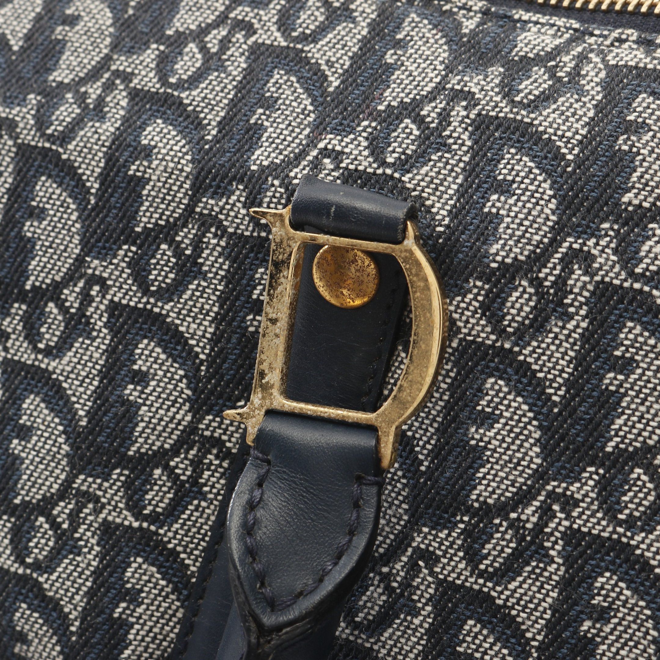 Dior Dior Trotter Mini Boston Bag Canvas Leather Navy Size ONE SIZE - 6 Thumbnail