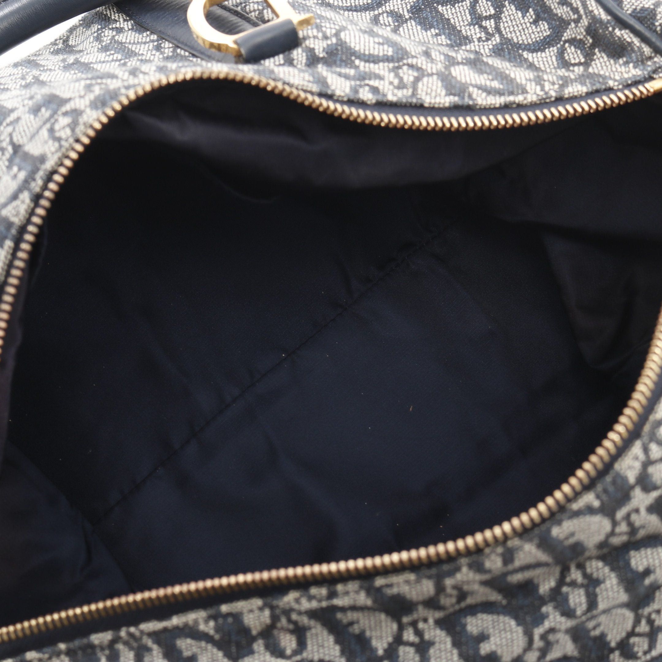 Dior Dior Trotter Mini Boston Bag Canvas Leather Navy Size ONE SIZE - 3 Thumbnail