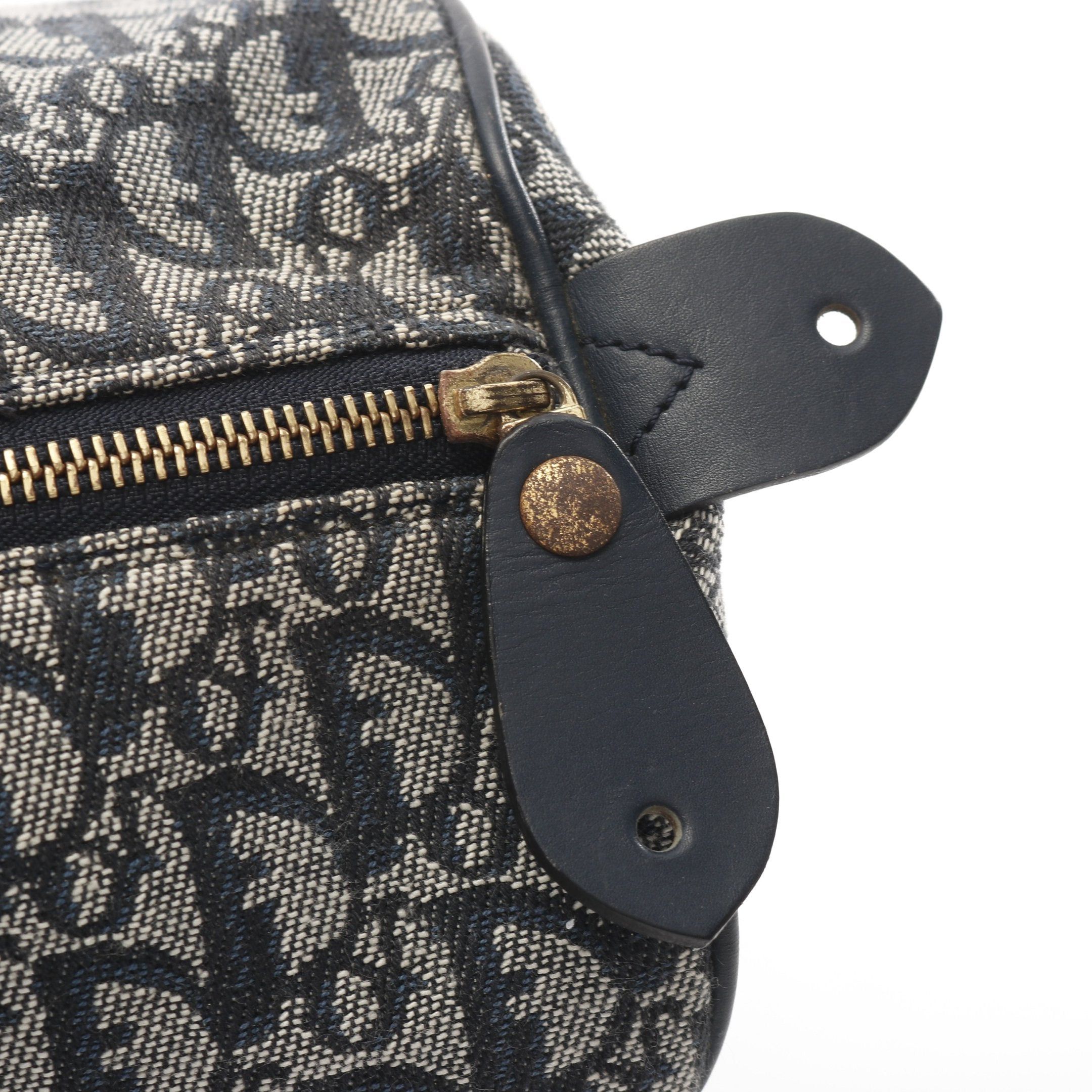 Dior Dior Trotter Mini Boston Bag Canvas Leather Navy Size ONE SIZE - 9 Thumbnail
